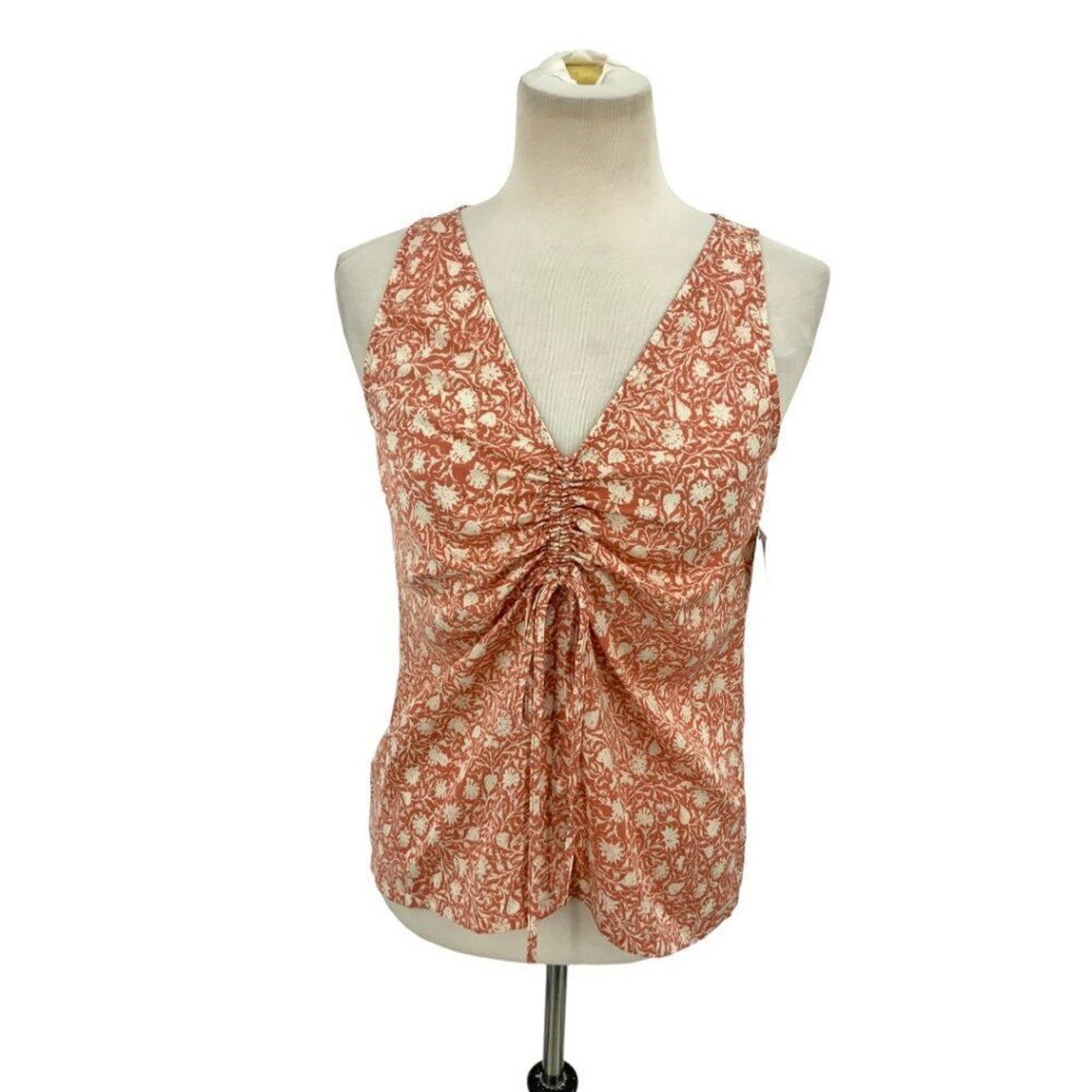 Other Melrose & Market Floral Cinch Front Sleeveless Top XS NWOT Size XS / US 0-2 / IT 36-38 - 1 Thumbnail