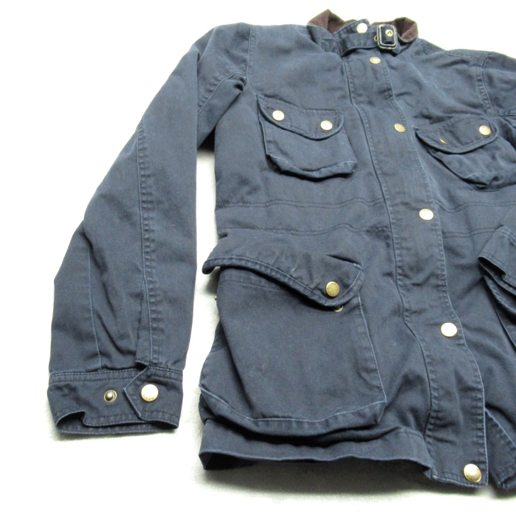 Orvis Orvis Waxed Cotton Field Jacket Women Small Navy Chore Buckle Neck Cargo Vintage Size S / US 4 / IT 40 - 6 Thumbnail