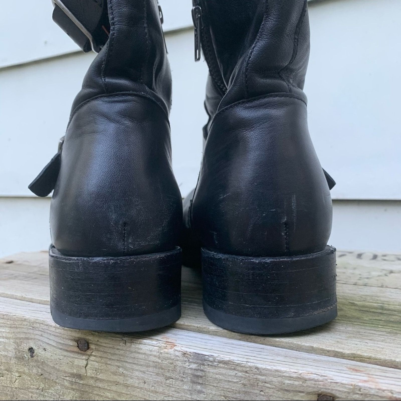 Frye Frye Vicky Engineer Boots black buckle leather 11B Size US 11 / IT 41 - 6 Thumbnail