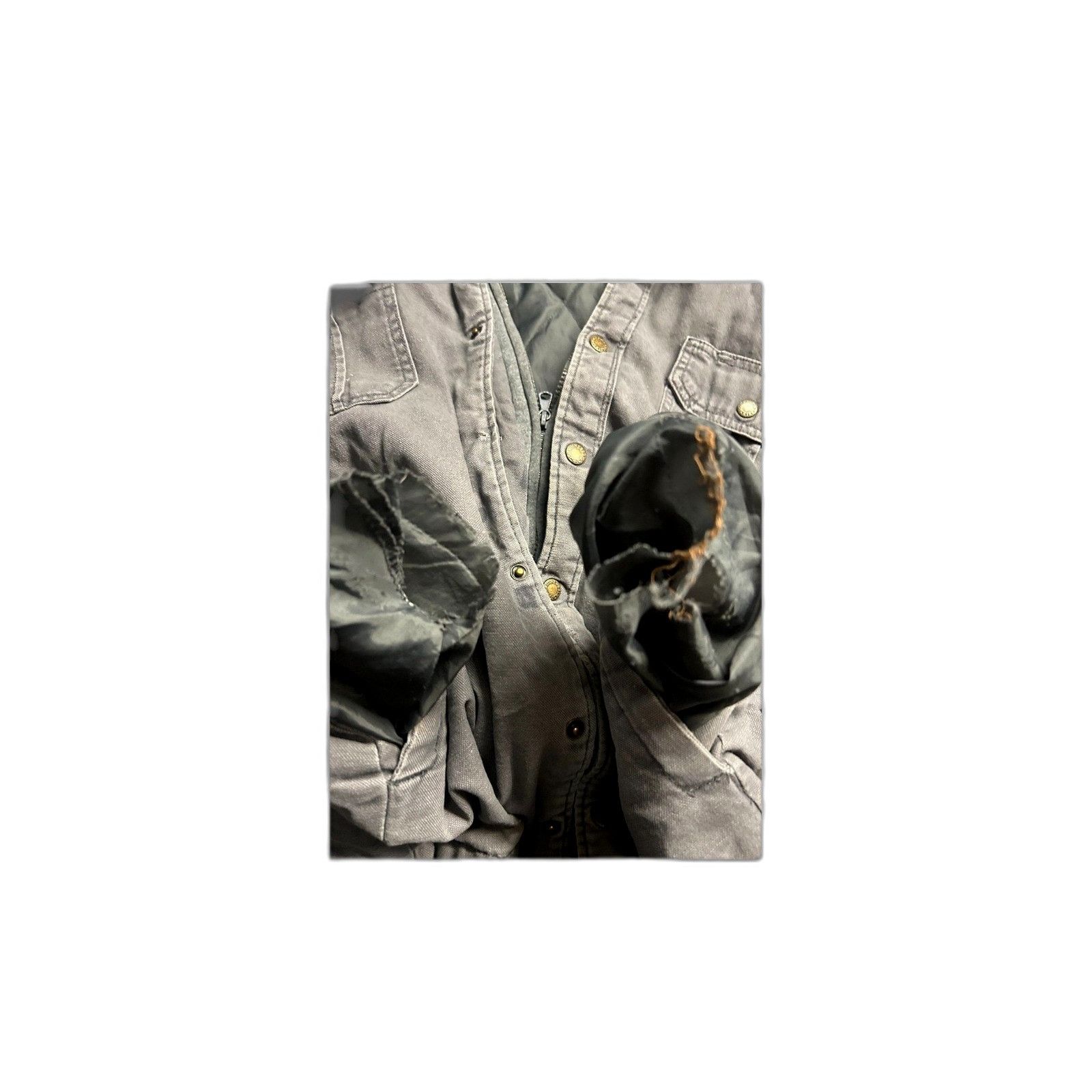 Dickies Dickies Jacket Mens XL Black Gray Hooded Shirt Jacket Quilte Size US S / EU 44-46 / 1 - 6 Thumbnail