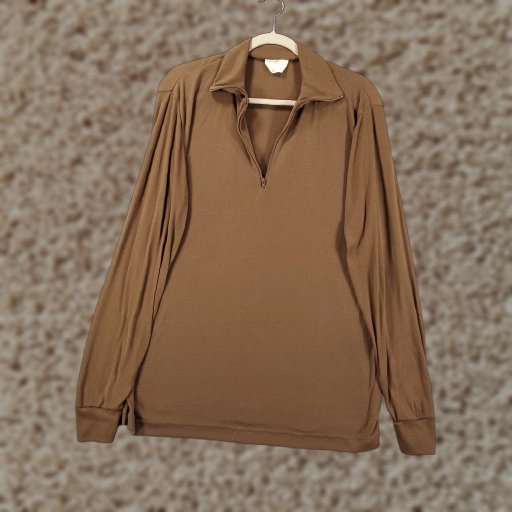 Layer 8 US Army Pullover Mens Large Lightweight Base Layer Brown Military Long Sleeve Size US L / EU 52-54 / 3 - 1 Thumbnail