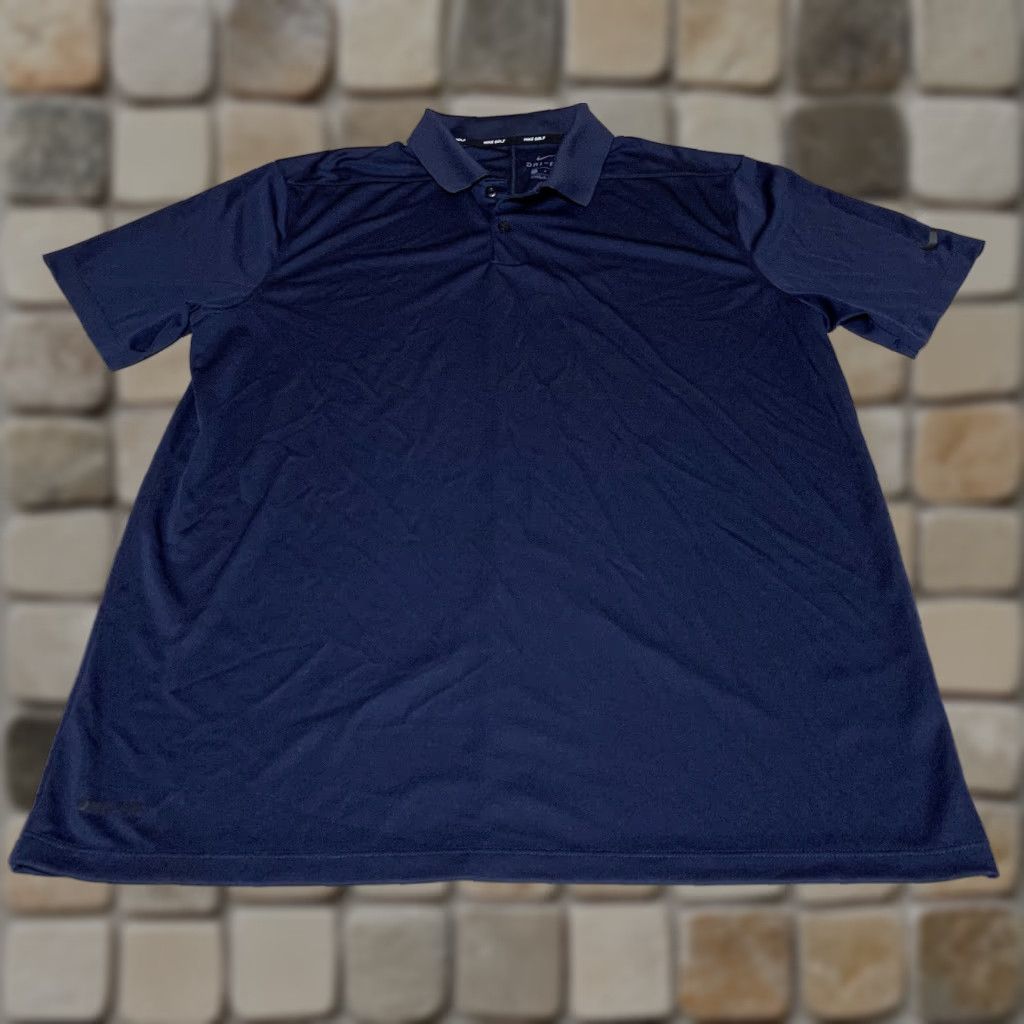 Nike Nike Golf Polo Shirt L Blue Dri-Fit Button-Up Short Sleeve Mens Regular Logo 100 % Recycled Polyester Size US L / EU 52-54 / 3 - 1 Thumbnail