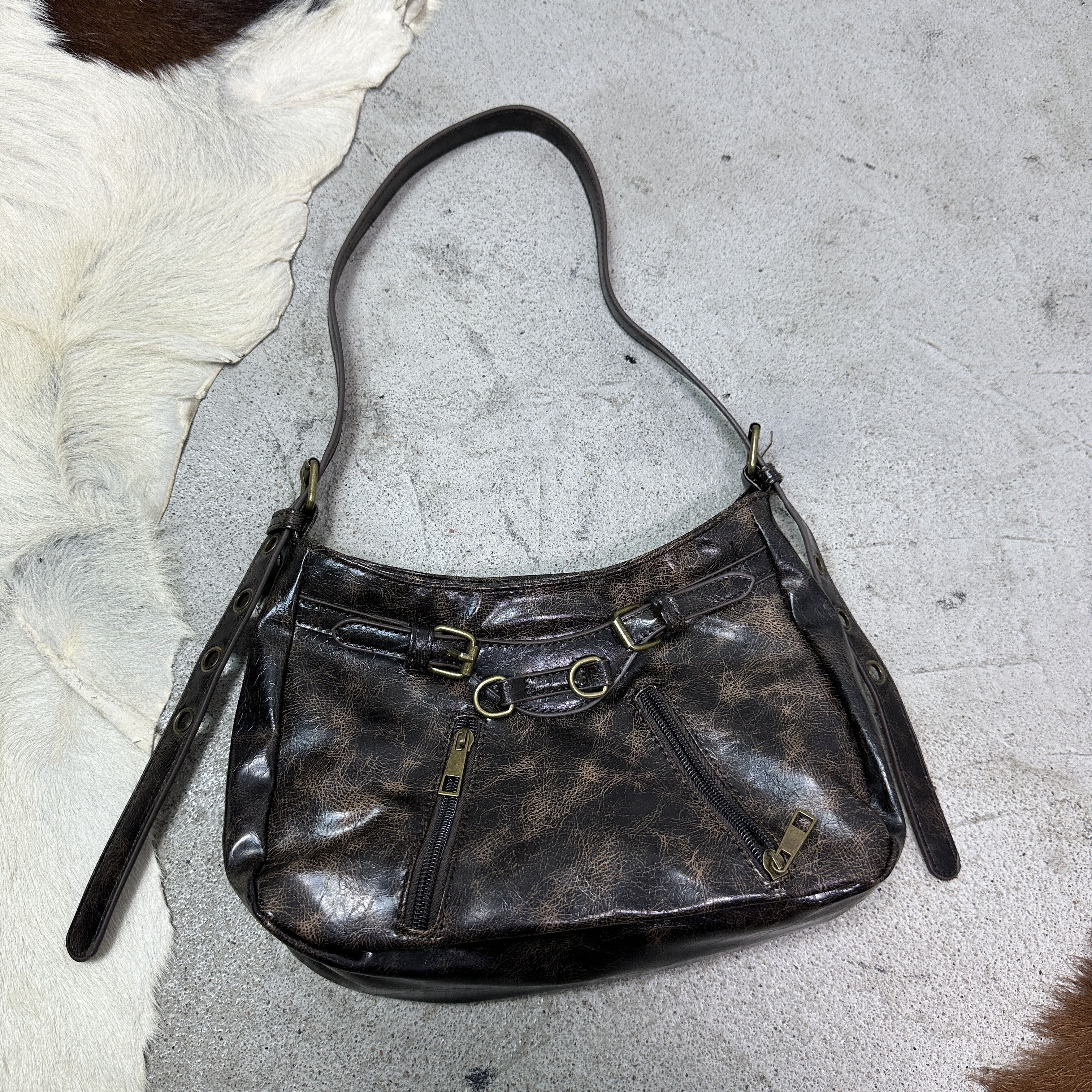 Vintage Vintage Avant Garde Grunge Washed Shoulder Bag Y2K Size ONE SIZE - 2 Thumbnail