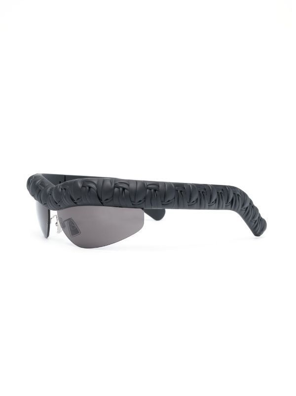 Bottega Veneta Pleat Wraparound oversize-frame sunglasses