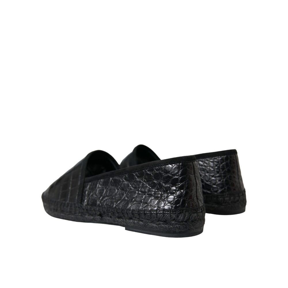Dolce & Gabbana Dolce & Gabbana Exotic Black Leather Espadrilles Size US 10 / EU 43 - 4 Thumbnail