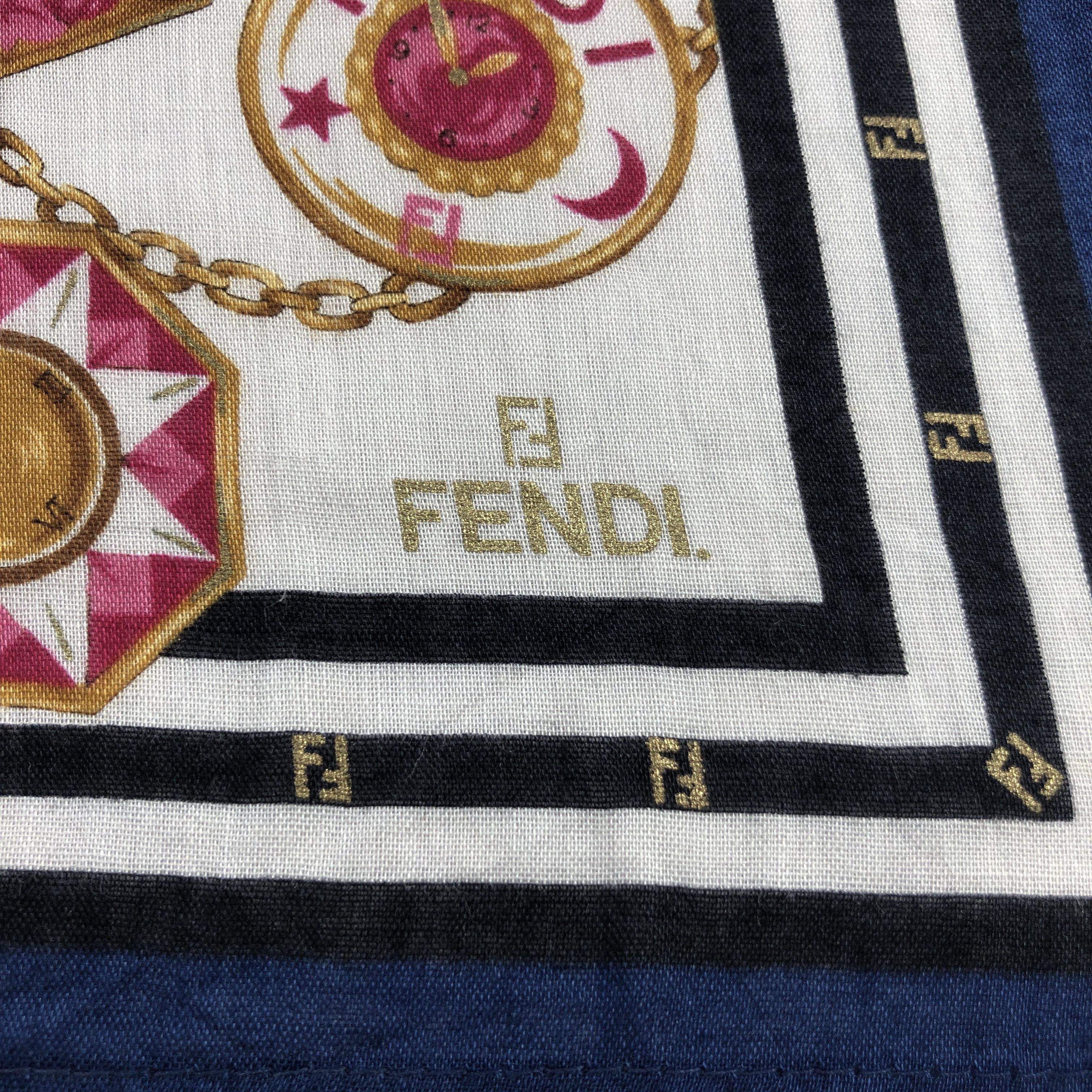 Vintage FEndI Monogram FF Handkerchief Neckerchief Bandana H2535 Size ONE SIZE - 3 Thumbnail