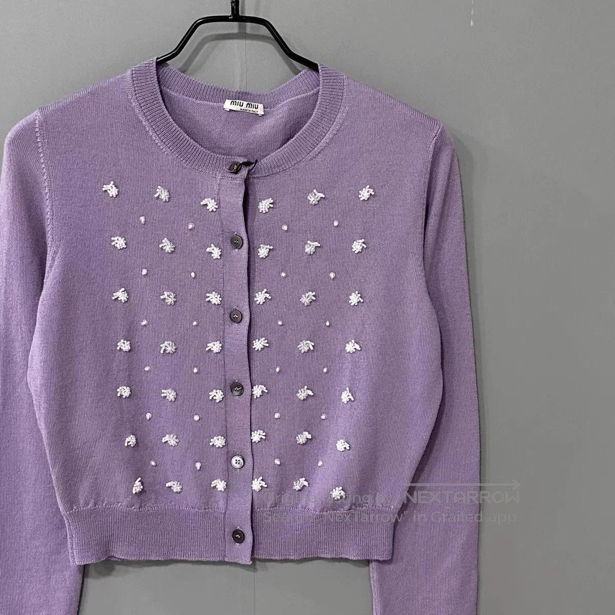 Miu Miu miumiu purple cardigan with embellishments. Size M / US 6-8 / IT 42-44 - 2 Thumbnail