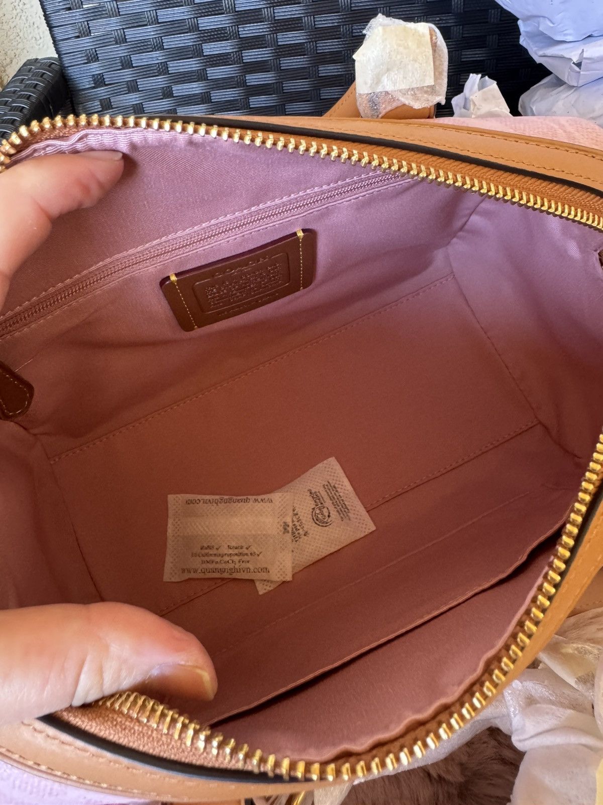 Coach Coach Rowan Satchel Bag Signature Powder Pink CEA18 Size ONE SIZE - 7 Thumbnail
