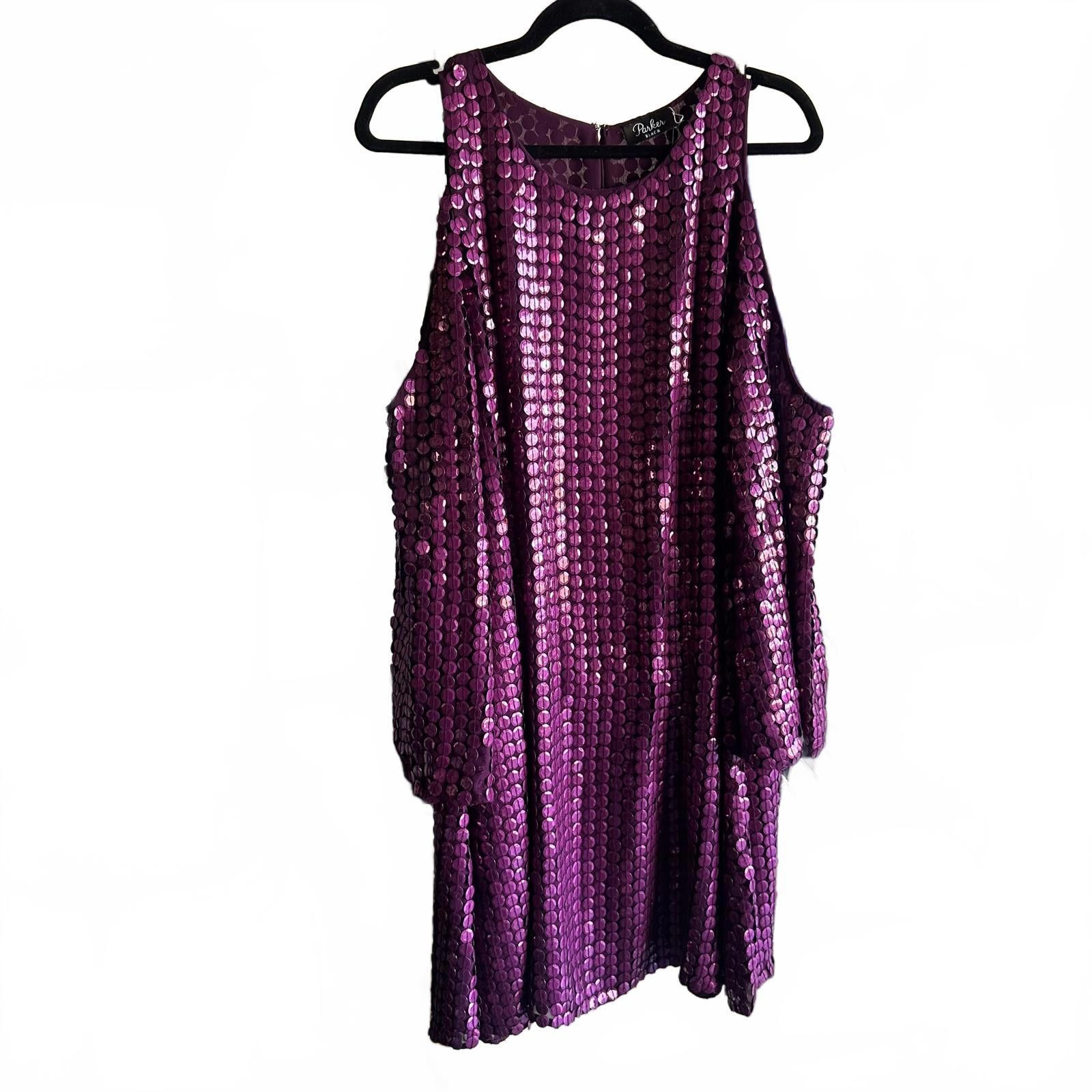 Designer 1X Stunning Sequin Dress in Purple Size XL / US 12-14 / IT 48-50 - 1 Preview