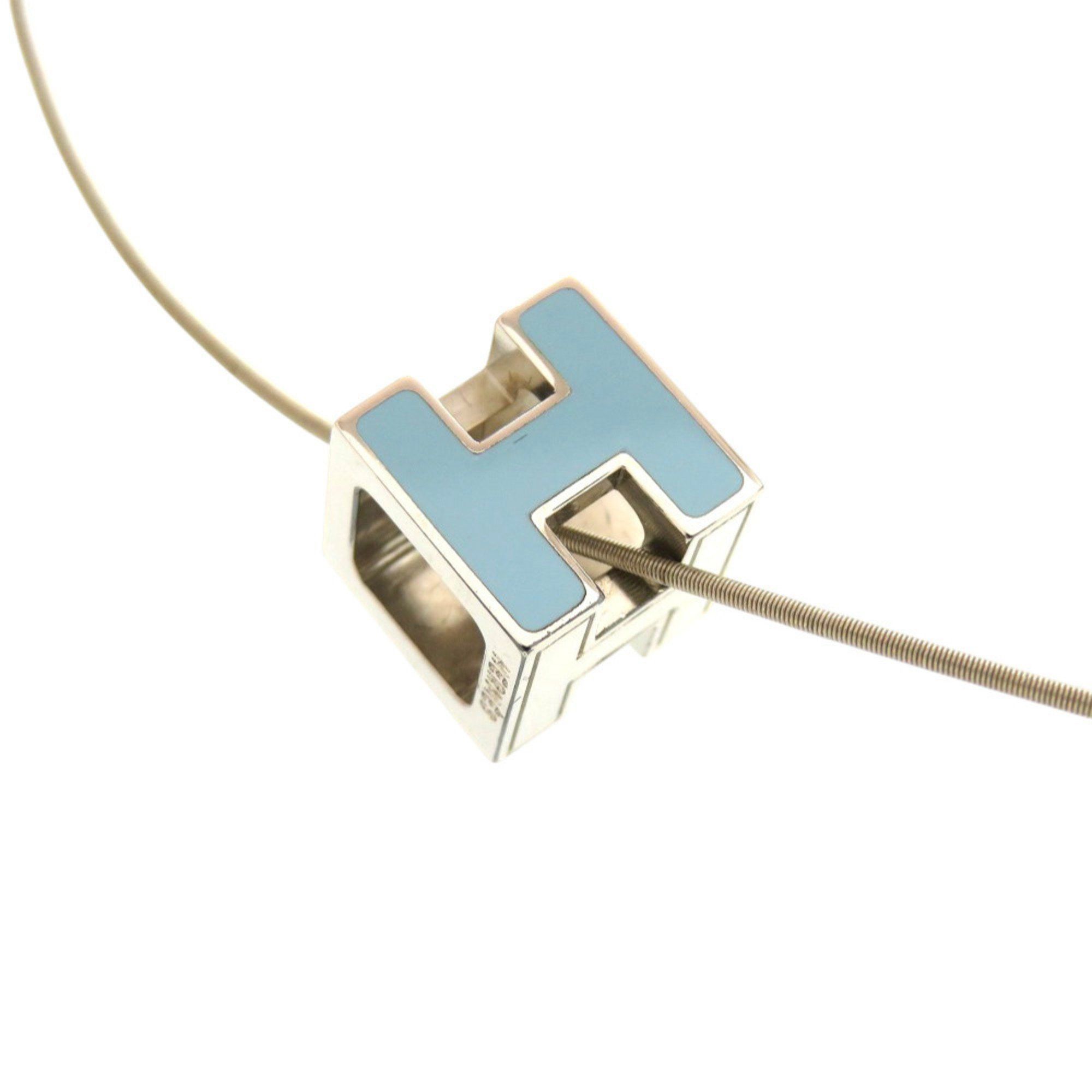 Hermes Hermès Carge d'Ache H Cube Metal Light Blue Necklace 1327 HERMES Size ONE SIZE - 1 Thumbnail