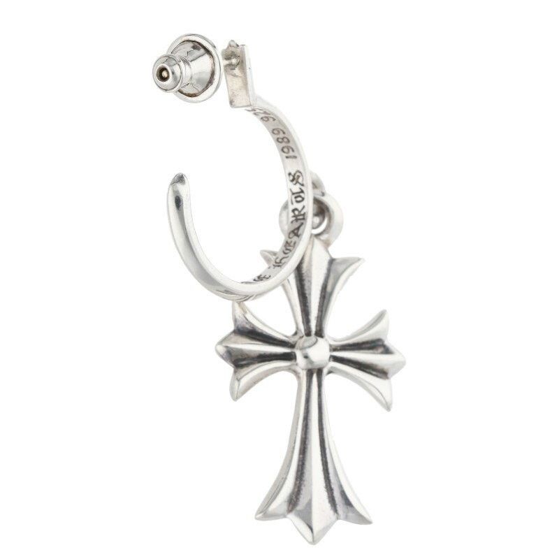 Chrome Hearts Chrome Hearts Tiny CH Cross Hoop Silver Earring Size ONE SIZE - 2 Thumbnail