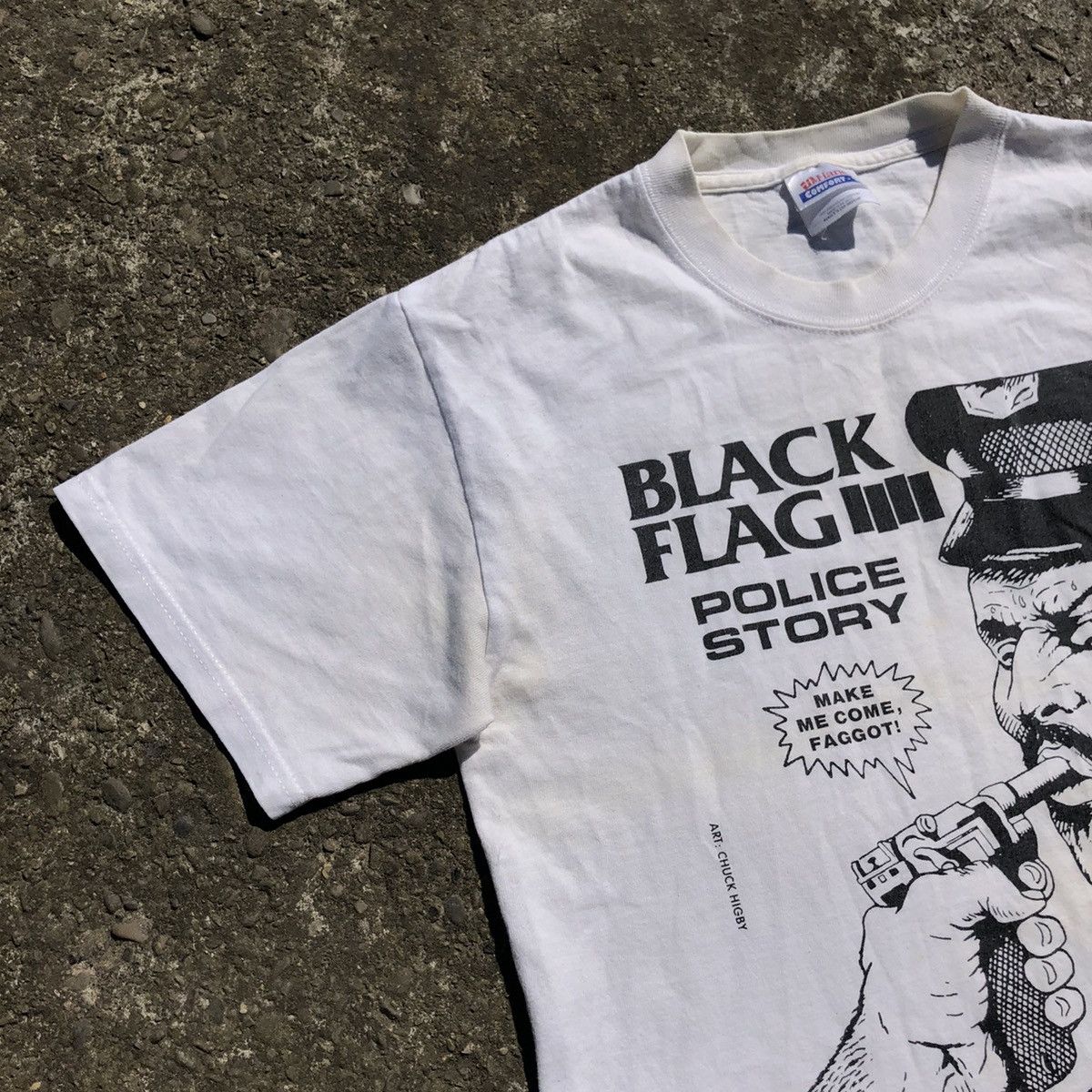 Vintage Vintage Black Flag Police Story T-Shirt Size US S / EU 44-46 / 1 - 2 Thumbnail