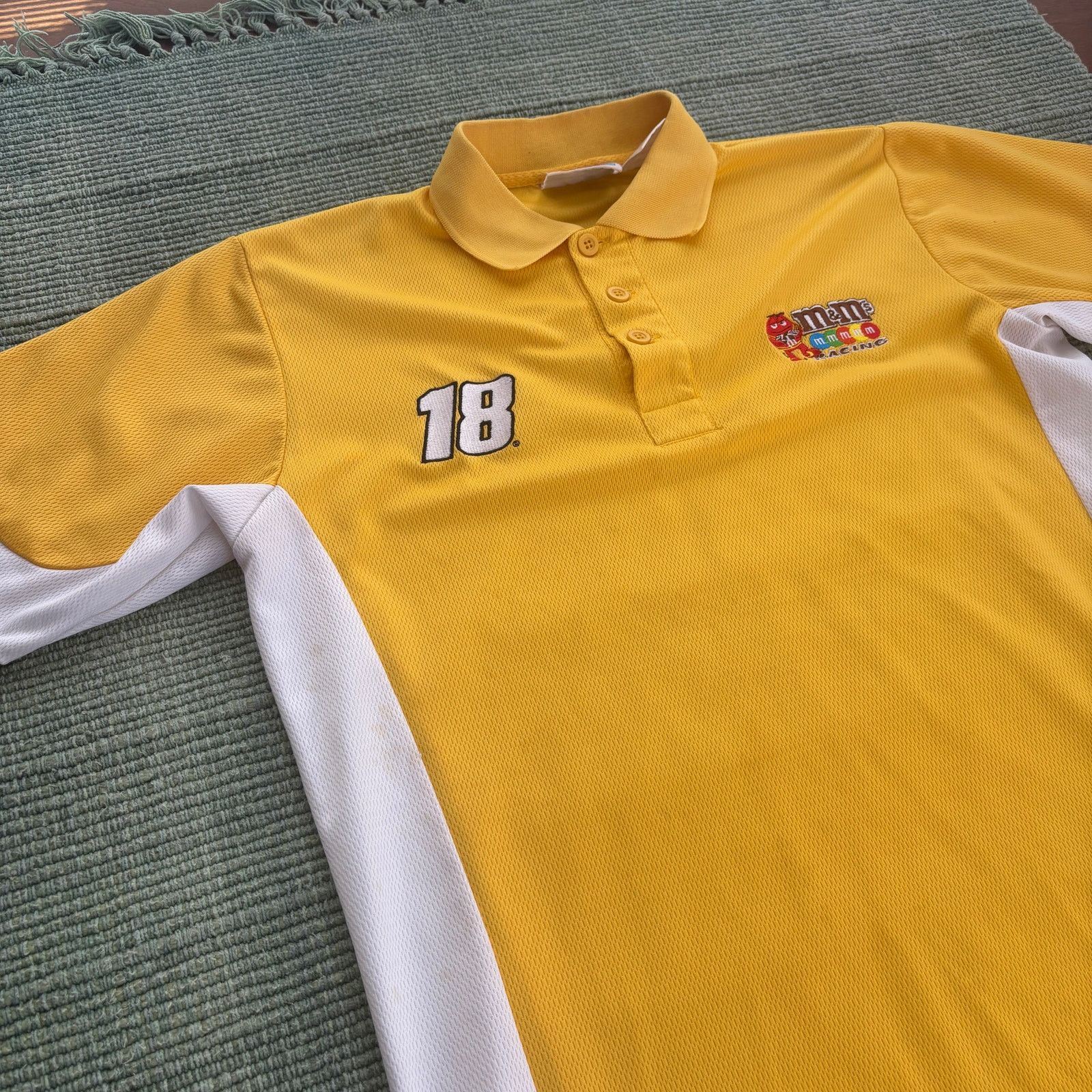 NASCAR × Vintage Vintage Y2K M&M's Branded Yellow NASCAR Polo Shirt Sz L/XL Size US L / EU 52-54 / 3 - 6 Thumbnail