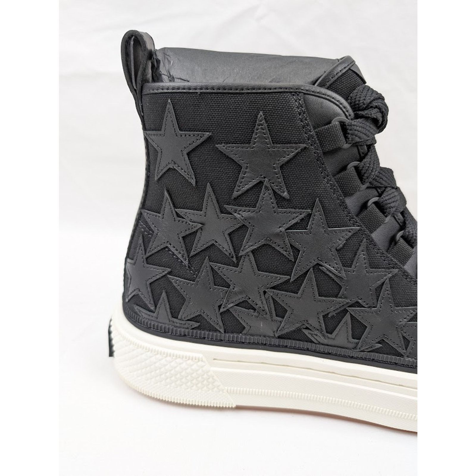 Amiri o1rshd1 Q:5 / Stars Court Hi-Top Sneakers in Black/White Size US 12 / EU 45 - 5 Thumbnail