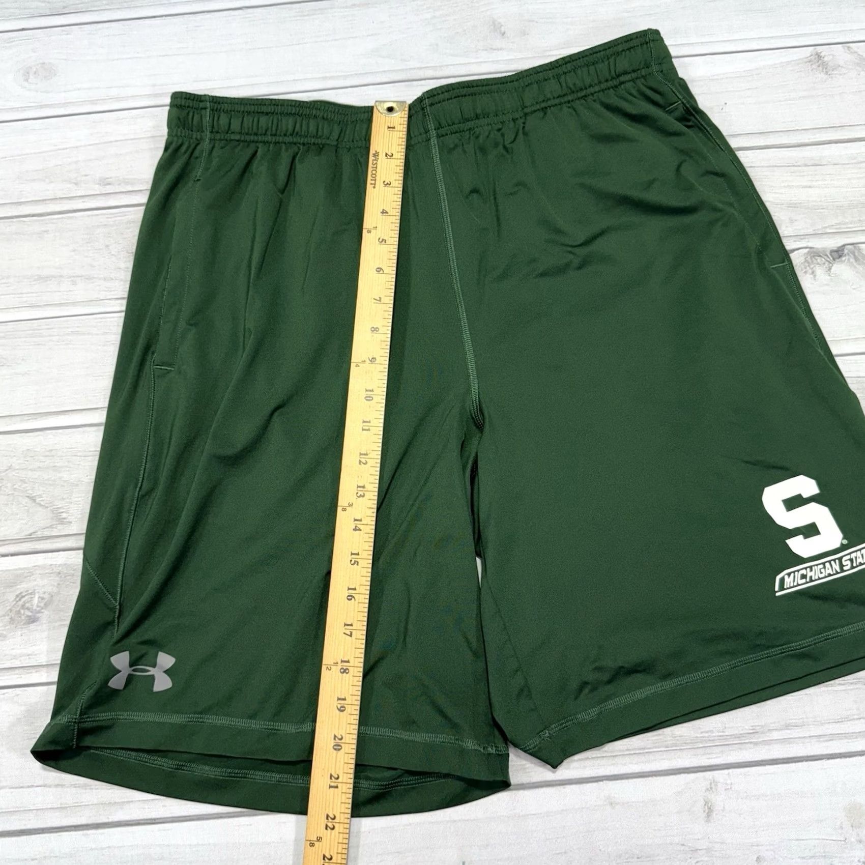 Under Armour Under Armour Michigan State Spartans Shorts Mens XL Green Athletic Gym Size US 36 / EU 52 - 5 Thumbnail