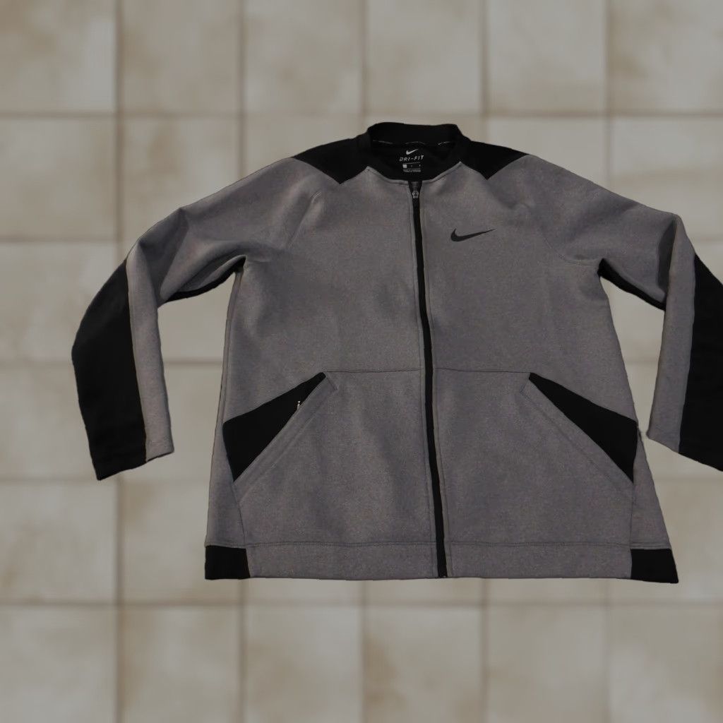 Nike Nike Pro Dri-FIT Jacket Mens Large Gray Black Full Zip Athletic Training Top Jacket Size US L / EU 52-54 / 3 - 1 Thumbnail