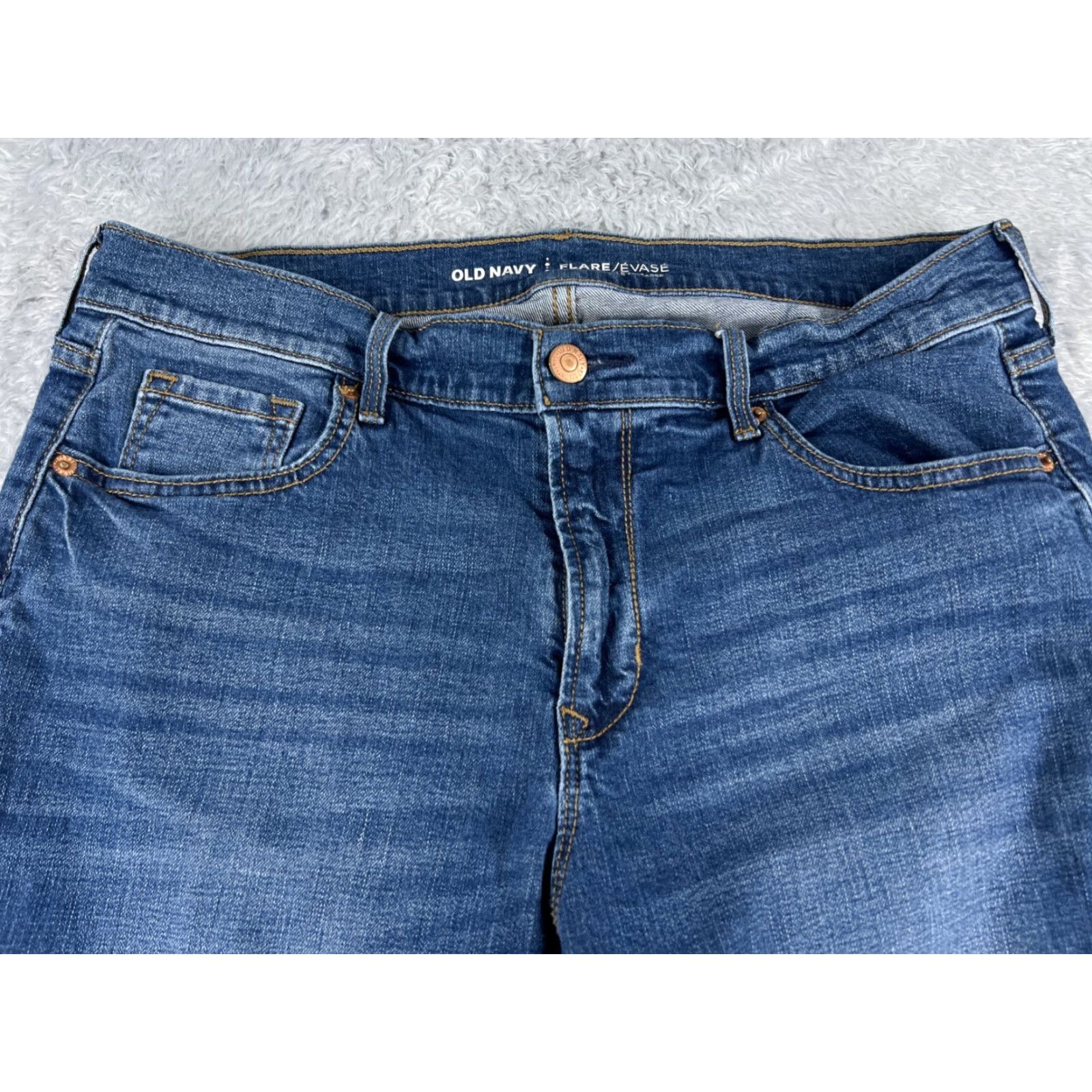 Old Navy Old Navy Jeans Women 10 30x27 Blue Denim Flare High Rise Cotton Med Wash Size 32" / US 10 / IT 46 - 4 Thumbnail