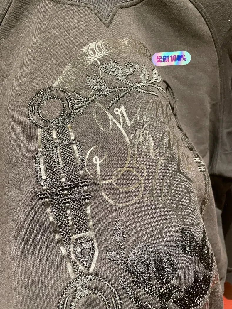 Hermes Hermes All-black embroidered pure cotton sweatshirt Size S / US 4 / IT 40 - 2 Thumbnail
