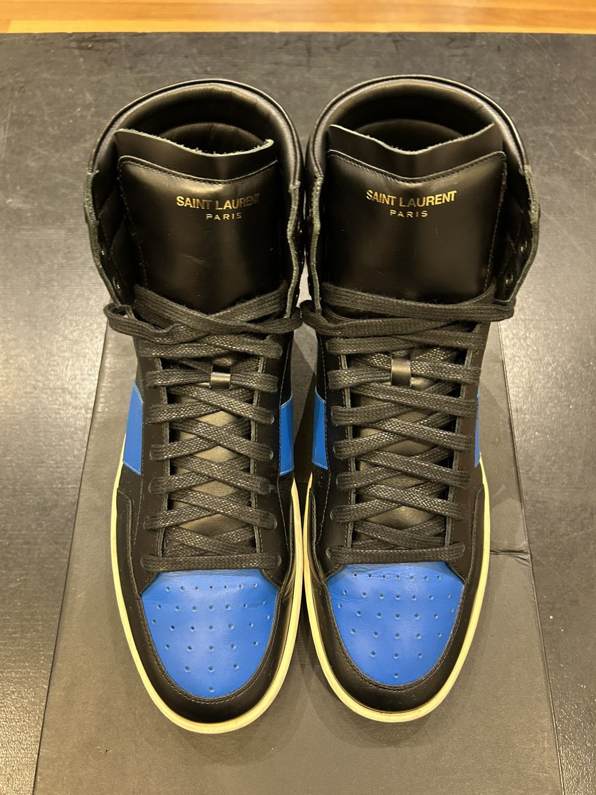 Yves Saint Laurent Saint Laurent Court Classic SL-10H High - Blue Size US 10.5 / EU 43-44 - 4 Thumbnail