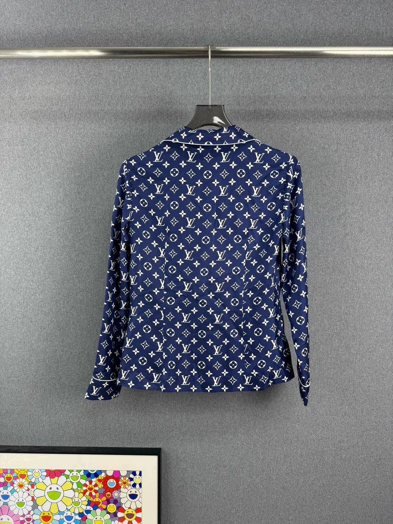 Other Louis Vuitton Blue full print presbyopic silk shirt Size XXS / US 00 / IT 34 - 2 Thumbnail