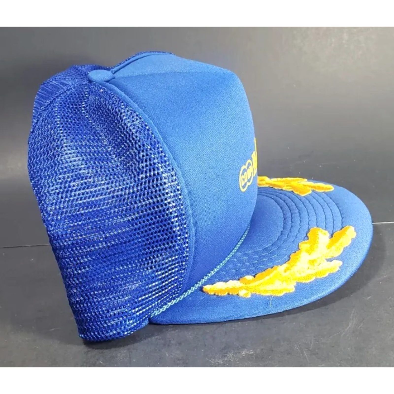 Vintage VTG Coop Swine Environomics Blue Hat Snapback Cap Rope Gold Oak Leaves Work Trucker Hat Adjustable Mens USA Style Summer Fall Spring Size ONE SIZE - 4 Thumbnail
