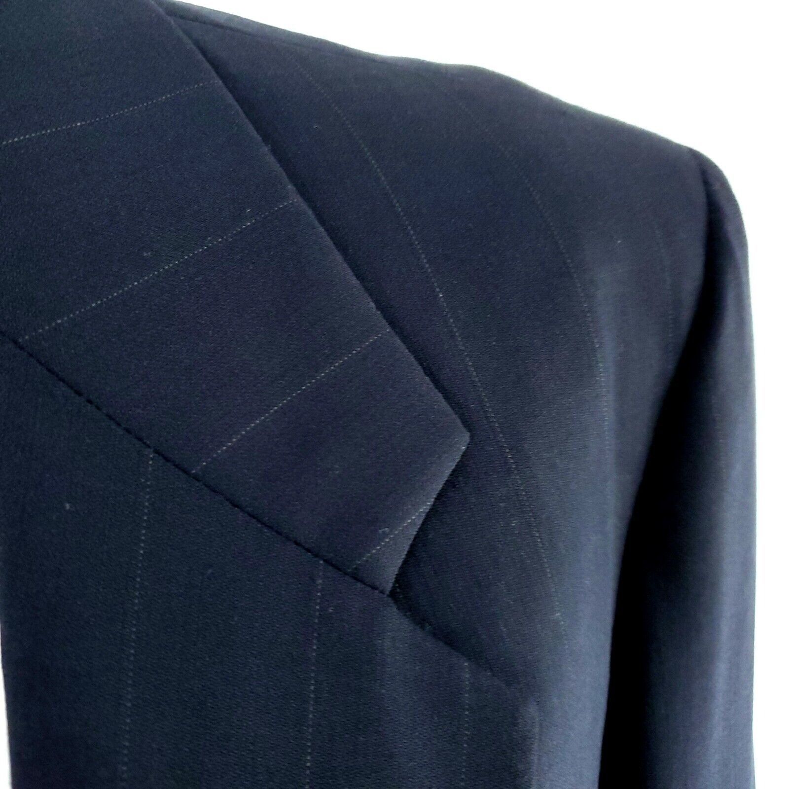 Hickey Freeman Hickey Freeman Boardroom Wool 2 Button Suit Jacket 42R Blue Size 42R - 2 Thumbnail