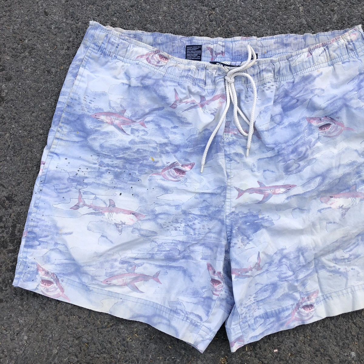 Polo Ralph Lauren Vintage Polo Sport Ralph Lauren Shark Print Swim Trunks Size US 32 / EU 48 - 3 Thumbnail