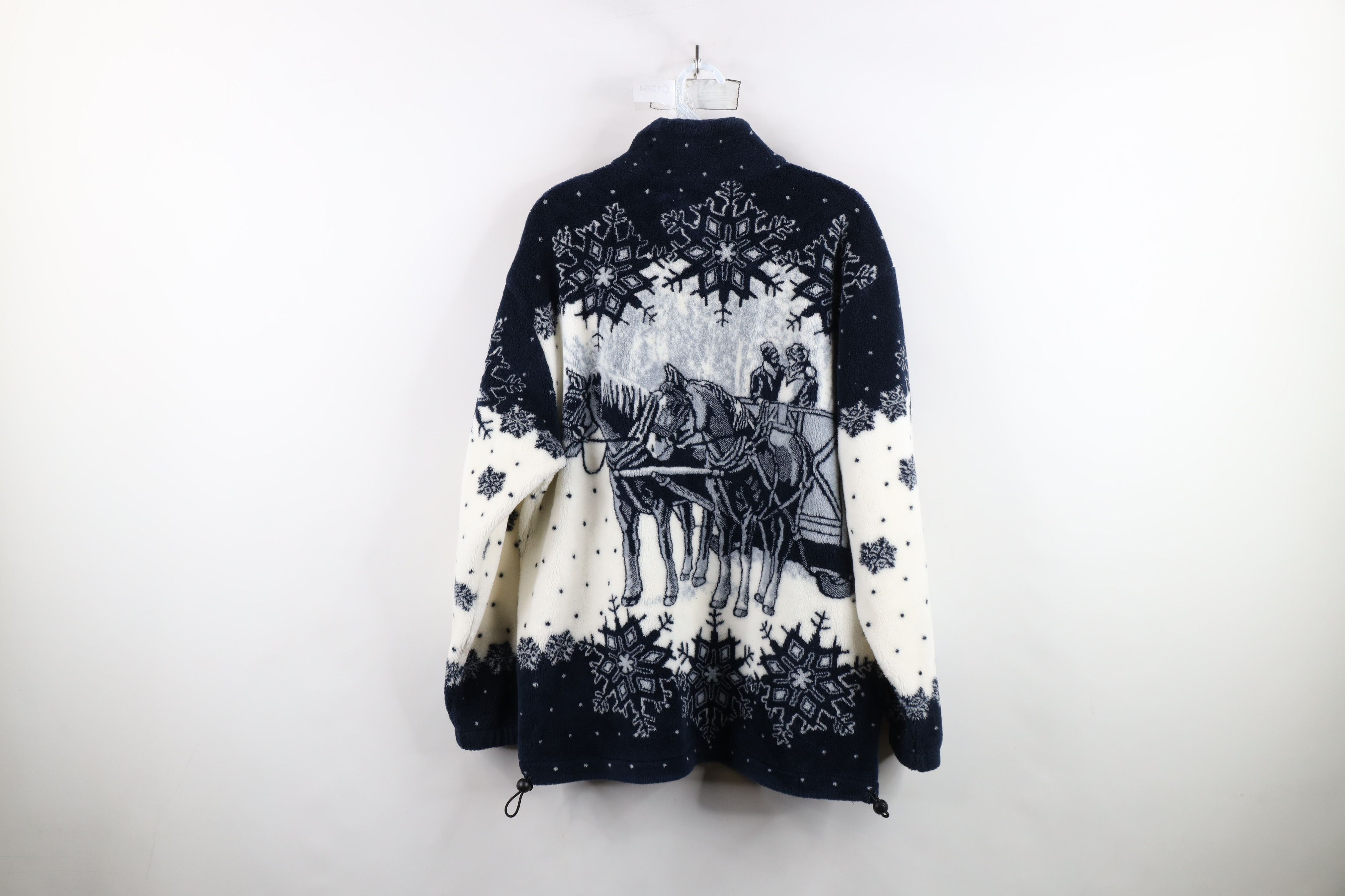 Vintage Vintage 90s Art Unlimited Horse All Over Print Fleece Jacket Size XL / US 12-14 / IT 48-50 - 12 Thumbnail