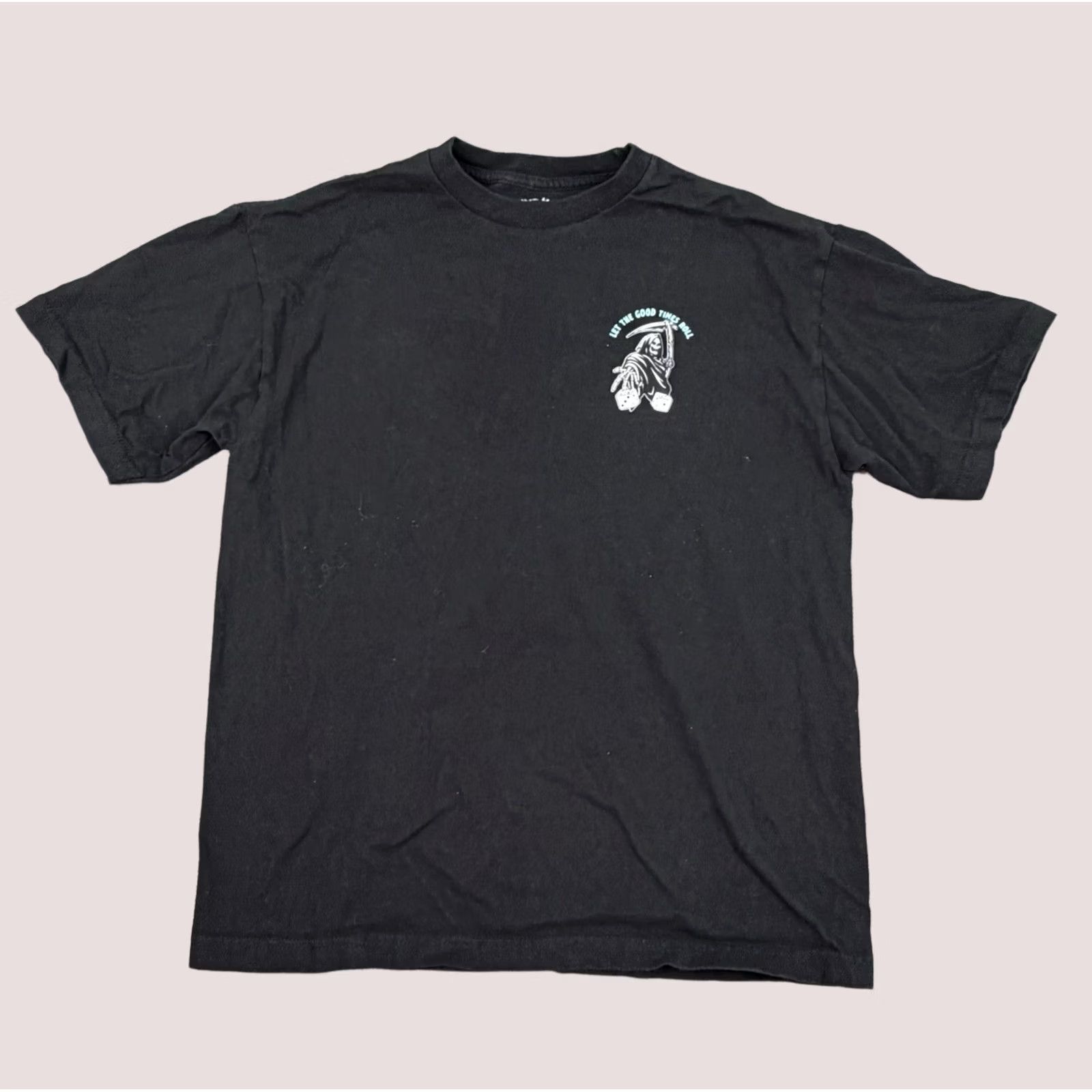 Co Shirt Mens Medium Black Grim Reaper Dice Let The Good Times Roll Graphic Tee, Men's