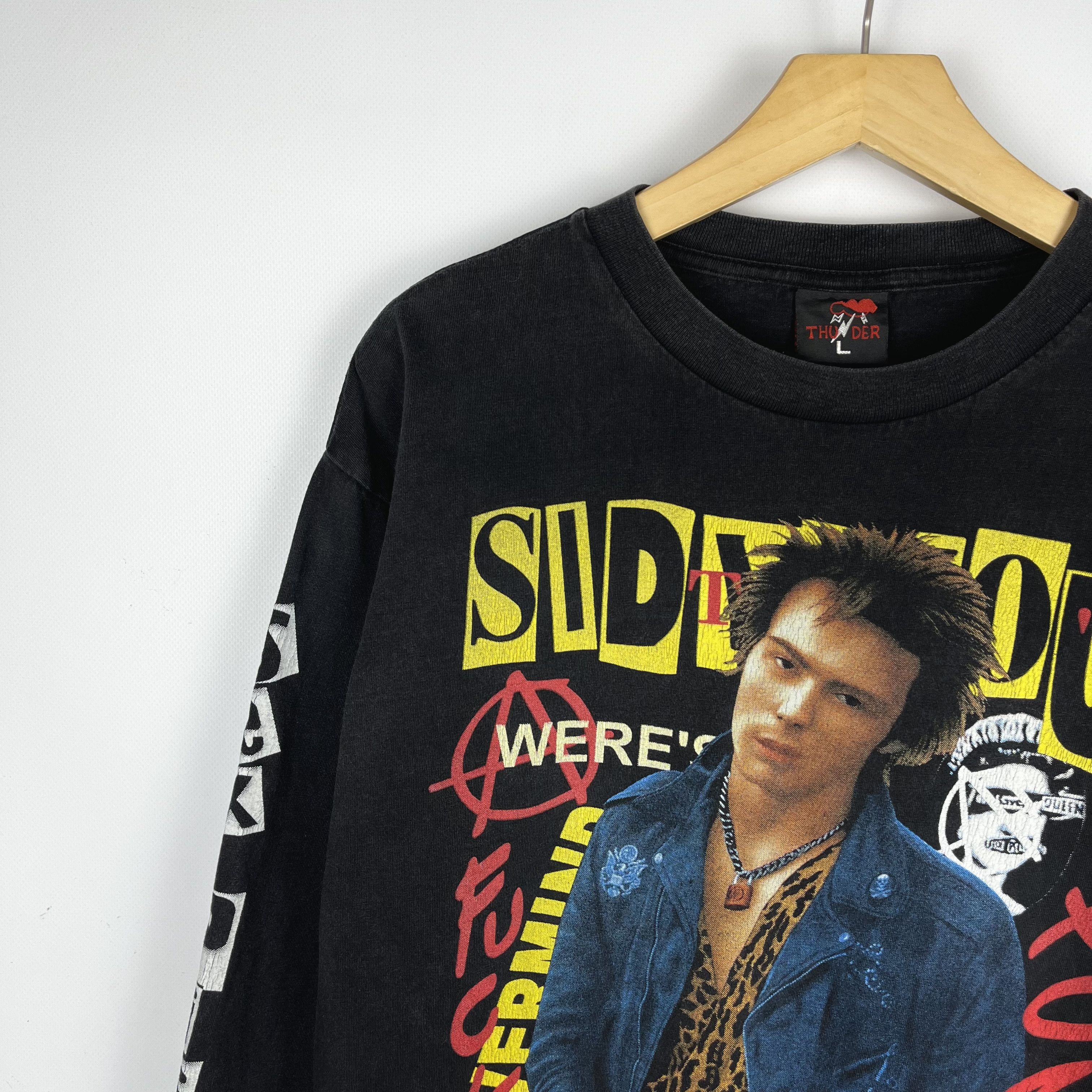 Band Tees Vintage Sid Vicious Sex Pistols Punk Longsleeve T Shirt 90’s Size US L / EU 52-54 / 3 - 6 Thumbnail