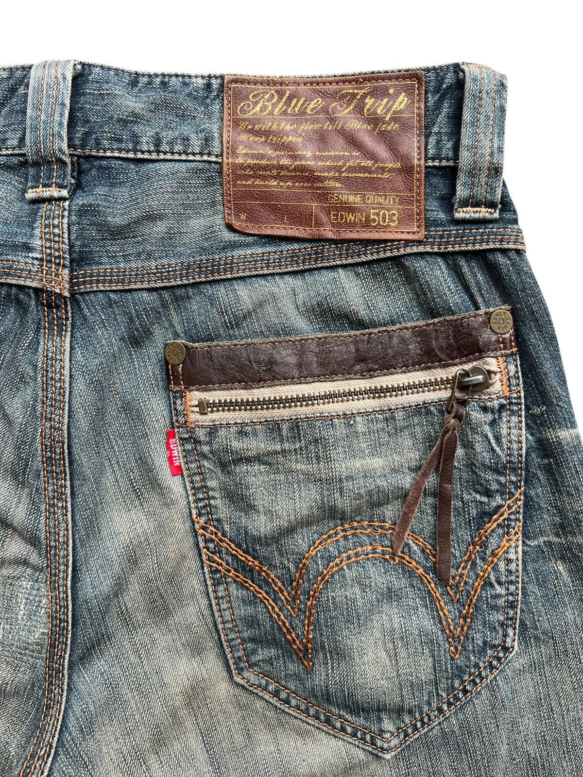 Edwin Vintage Edwin Function Distressed Mudwash Denim Jeans 33x32 Size US 33 - 8 Thumbnail