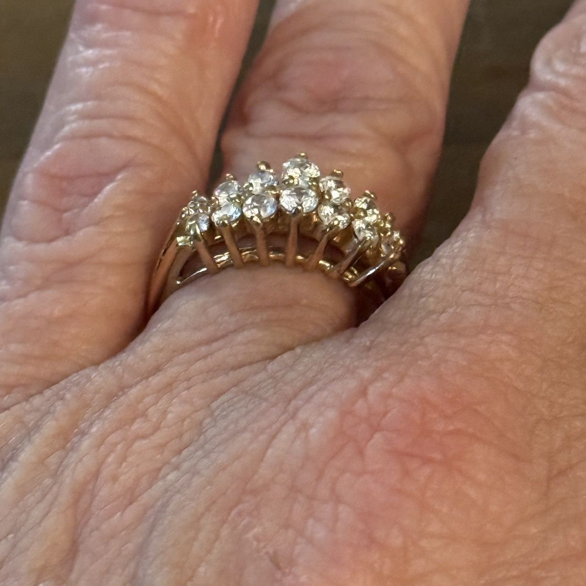 Vintage Vintage SETA gold tone simulated diamond ring Size ONE SIZE - 6 Thumbnail