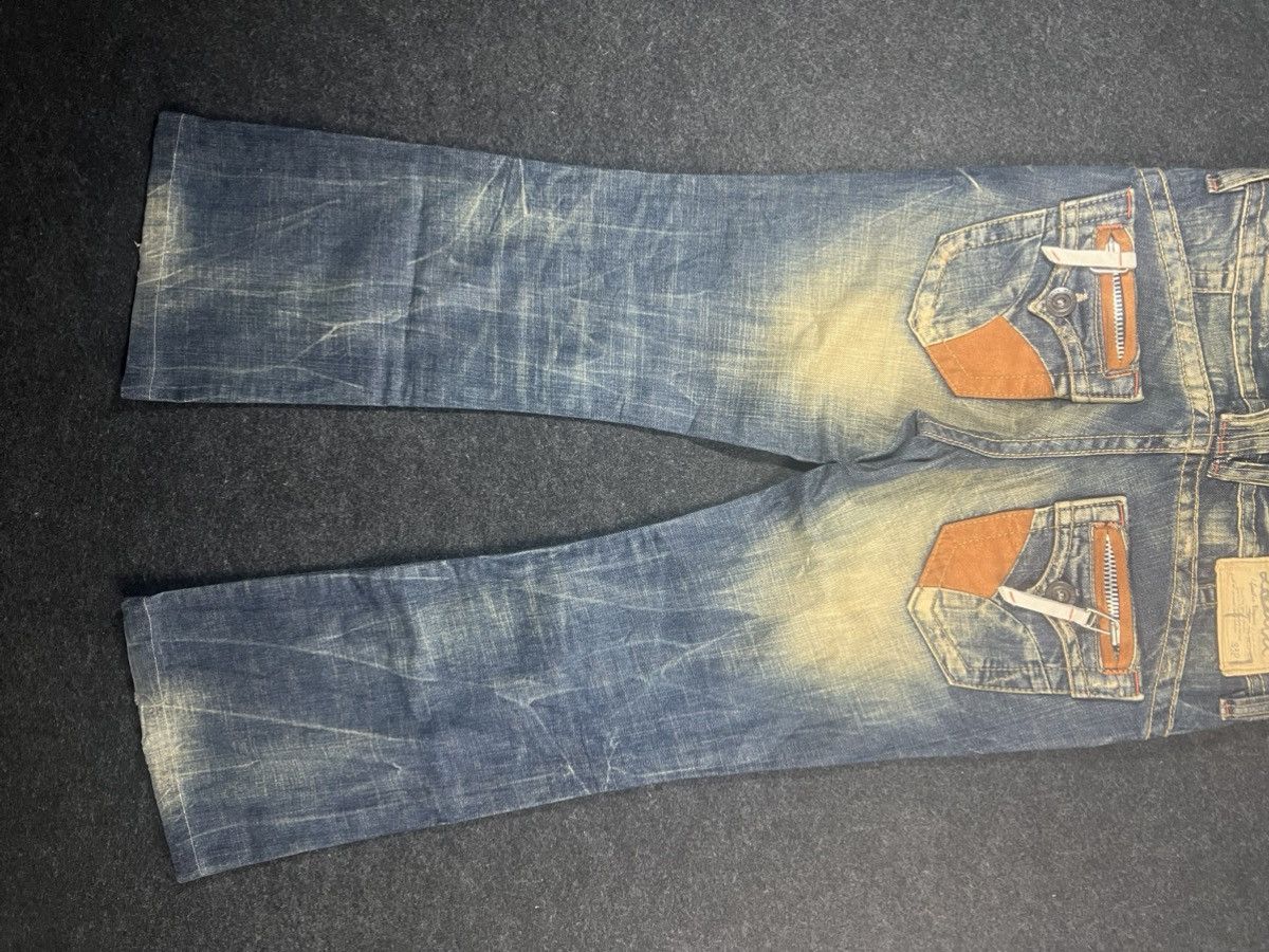 In The Attic FADE 🔥 Lolita Concert Club Flare Honeycomb Whiskered Jeans Size US 32 / EU 48 - 4 Thumbnail