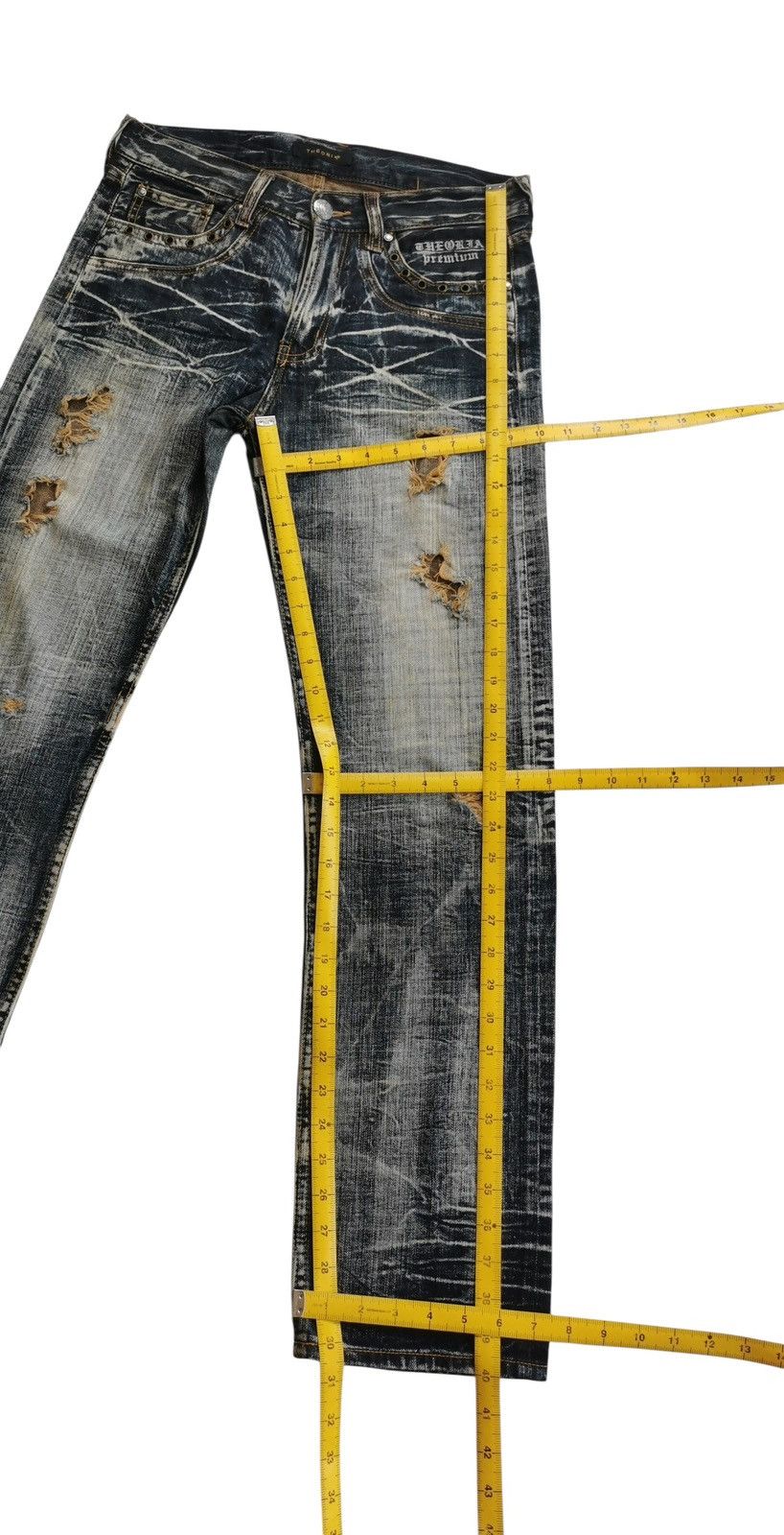 PPFM Theoria Distressed Clawmark Jeans Size US 31 - 11 Thumbnail