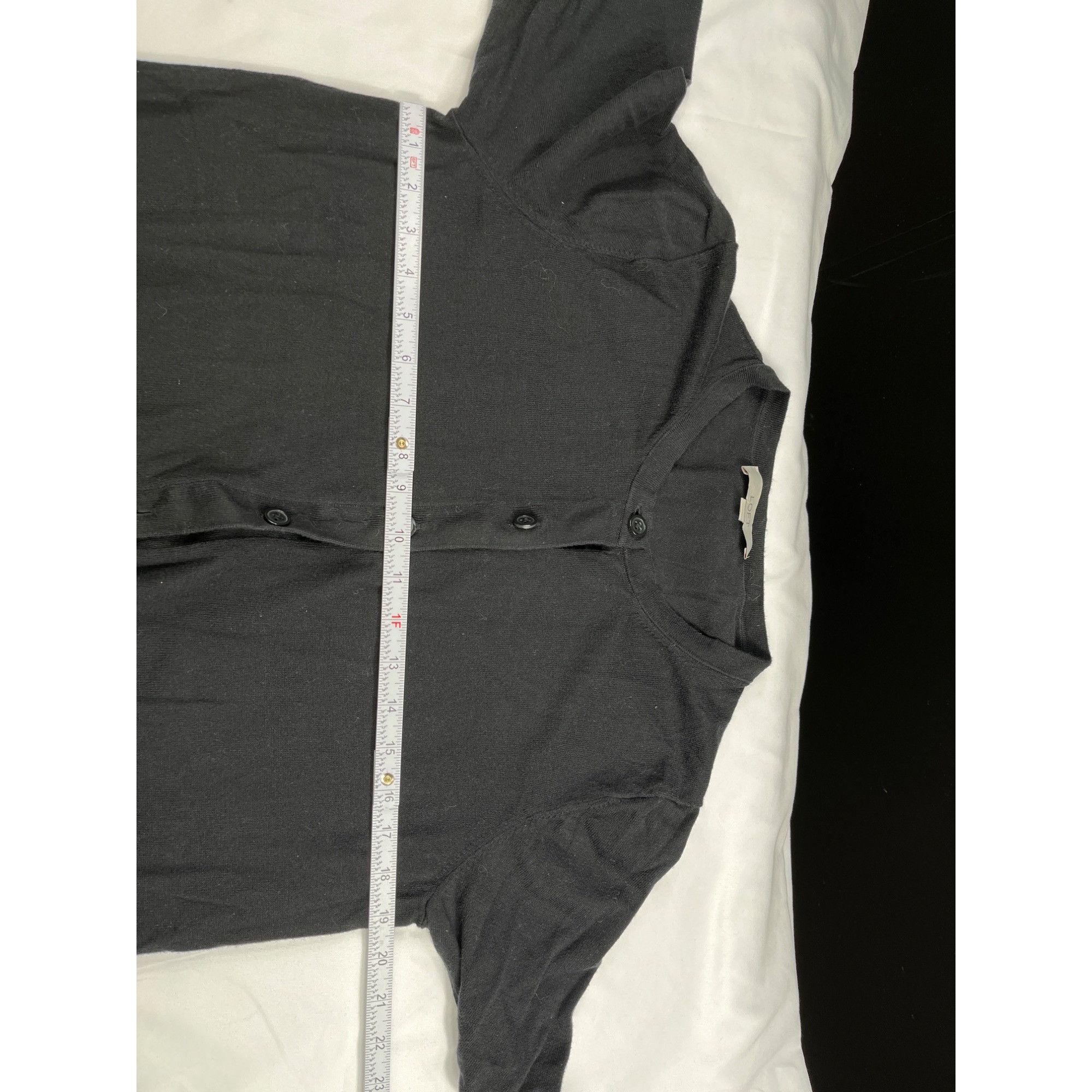 Loft Loft SKU 7698 Womens Black Long sleeve button up Cardigan Si Size L / US 10 / IT 46 - 3 Thumbnail