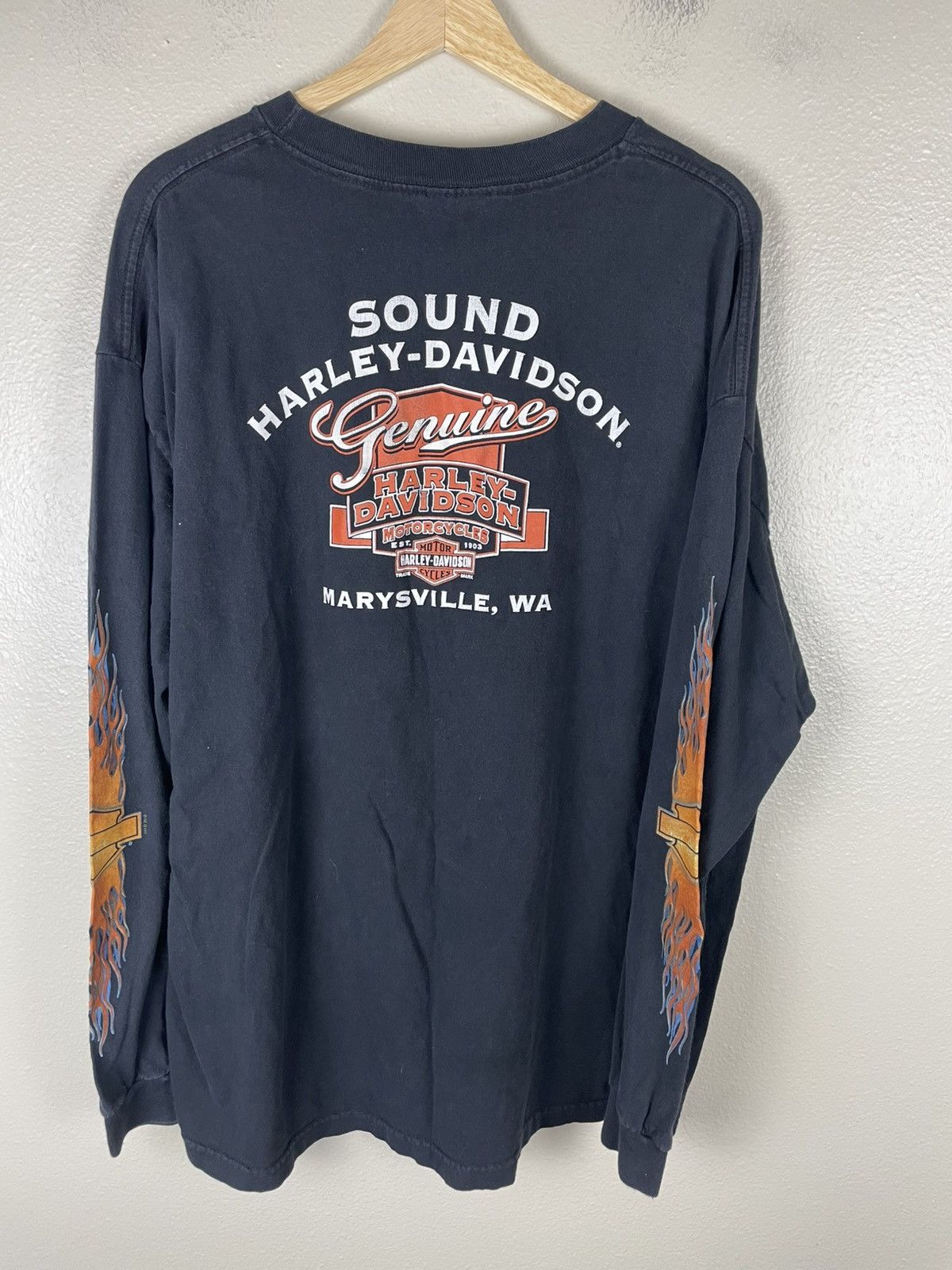 Vintage Vintage Harley Davidson Flames Longsleeve Shirt Y2K Size US XXL / EU 58 / 5 - 3 Thumbnail