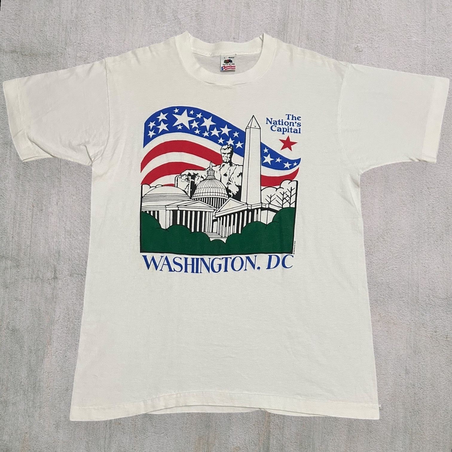 Fruit Of The Loom Washington dc 1990 single stitch Size US L / EU 52-54 / 3 - 1 Thumbnail