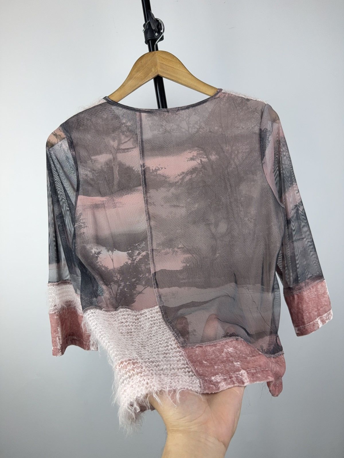 Designer STYLE ❗️Avant Garde Retro Punk Rock Emo Mesh Top Blouses Size M / US 6-8 / IT 42-44 - 9 Thumbnail