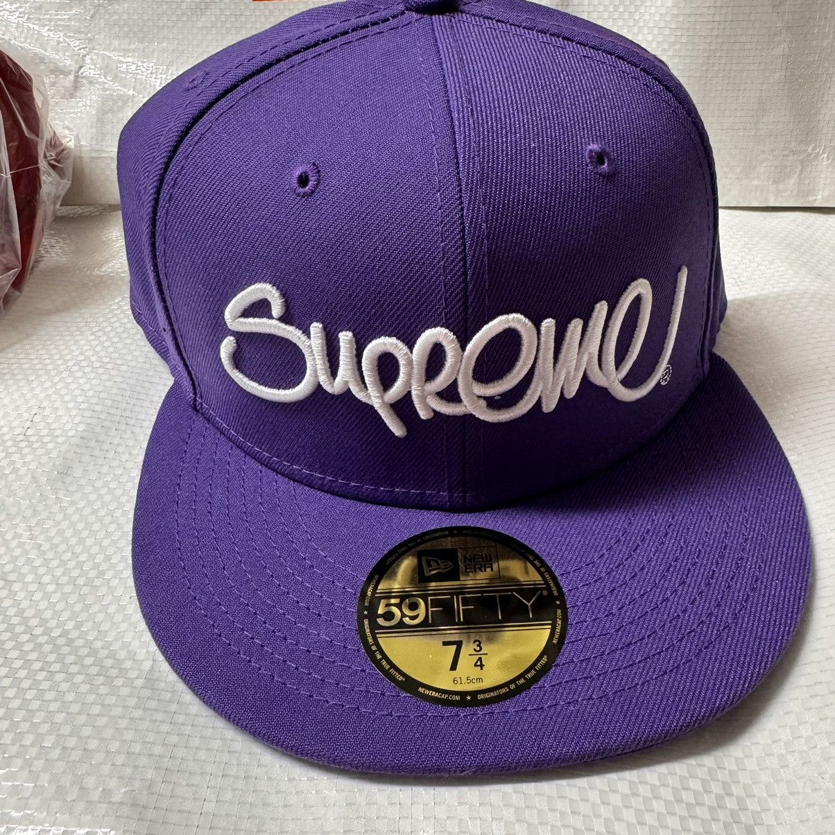 New Era × Supreme Supreme new era hand style logo purple 7. 3/4 | Grailed