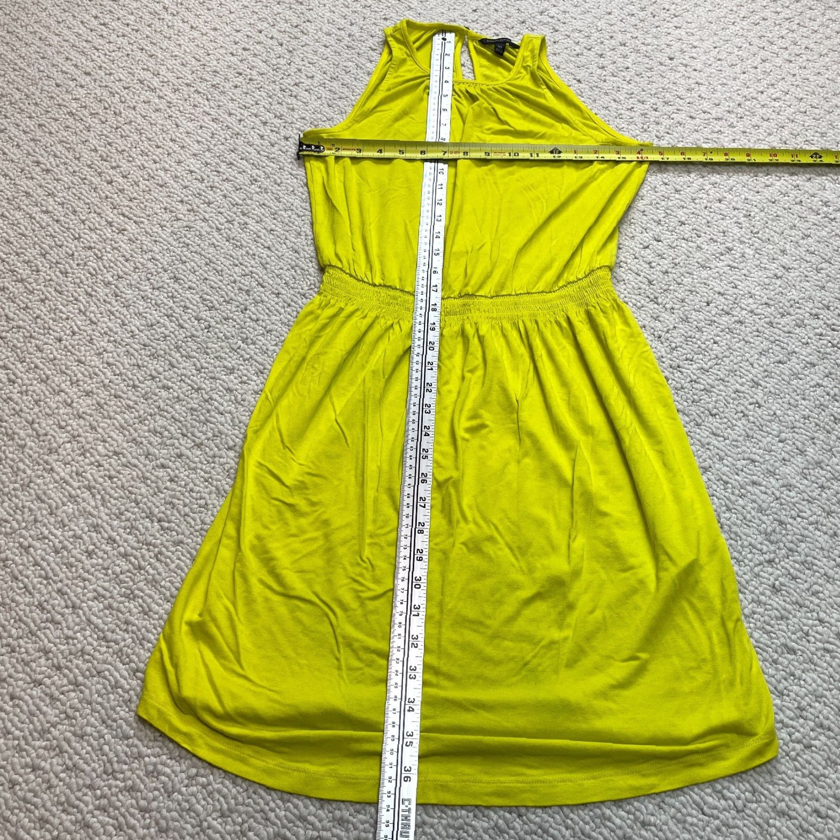 Banana Republic Banana Republic Dress Womens XS Sleeveless Midi Yellow Rayon Fit & Flare Size XS / US 0-2 / IT 36-38 - 2 Thumbnail