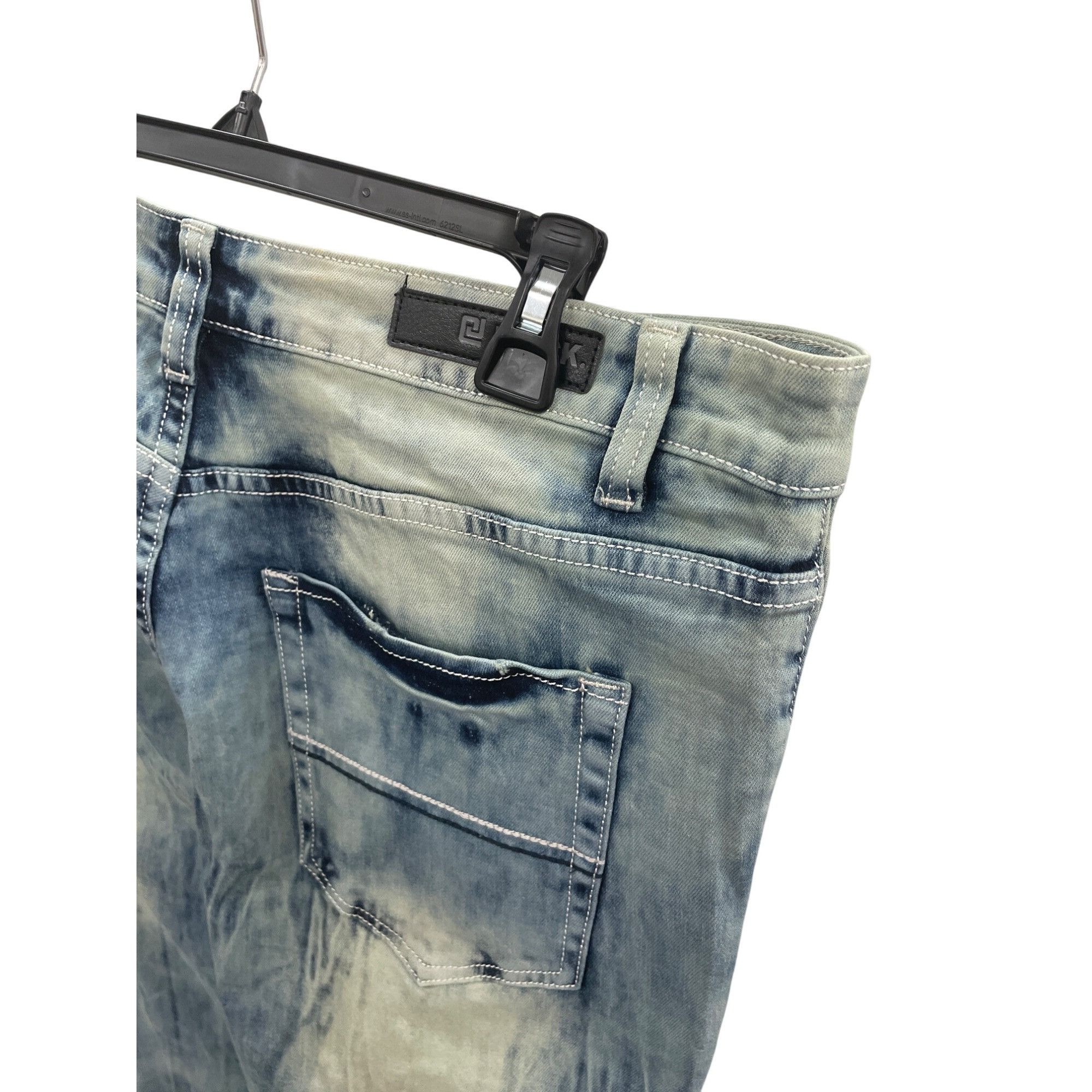Other Black Premium Mens blue acid distressed Boot Cut Denim Jeans Size US 34 / EU 50 - 20 Thumbnail