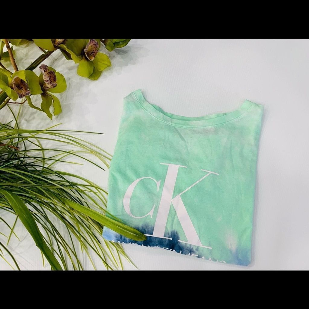 Calvin Klein Calvin Klein tie dye green/blue crop top size M Size L / US 10 / IT 46 - 5 Thumbnail