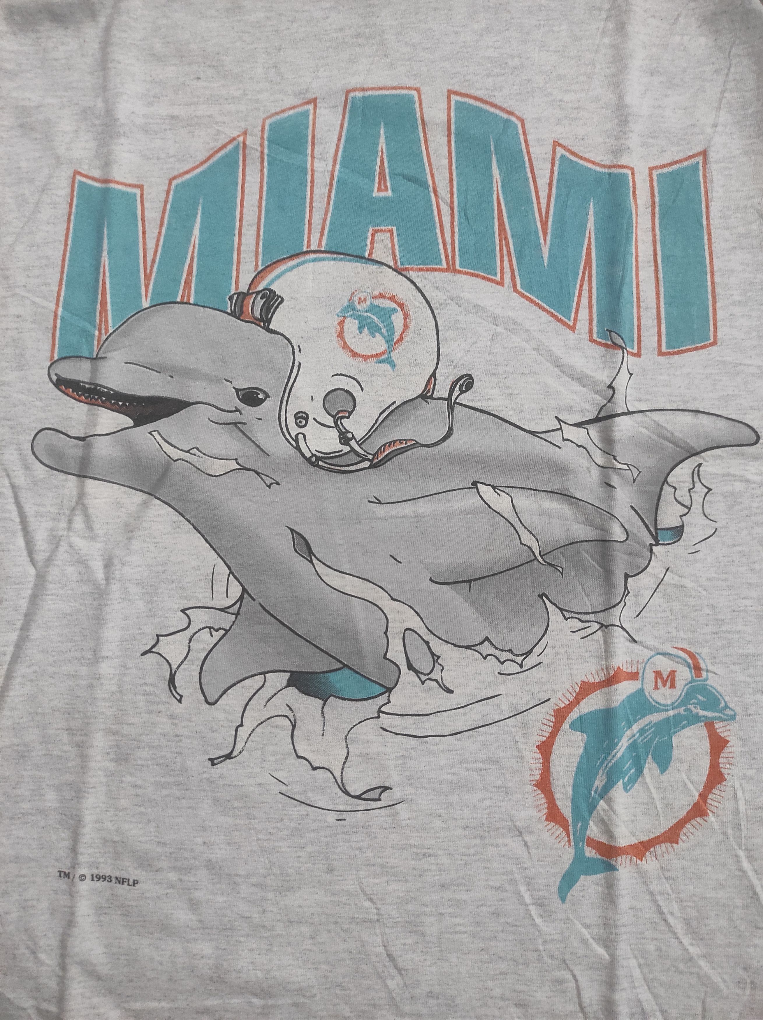 Nutmeg vintage Miami Dolphins NFL tshirt - Break Through Size US XL / EU 56 / 4 - 4 Thumbnail