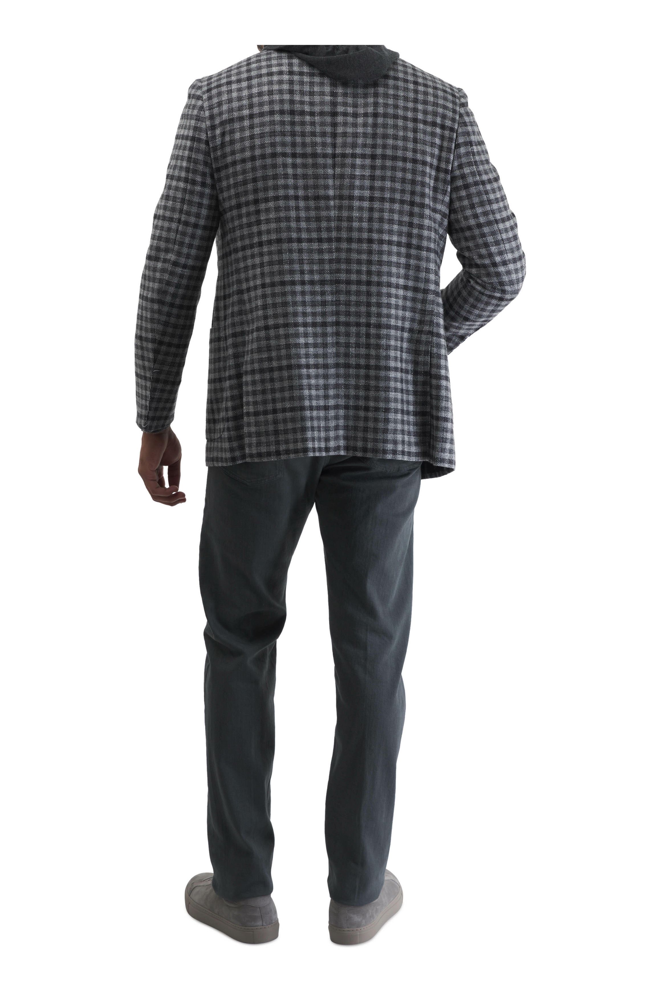 Kiton o1mtch0225 Button Cashmere & Silk Hooded Henley in Charcoal Size US M / EU 48-50 / 2 - 4 Thumbnail
