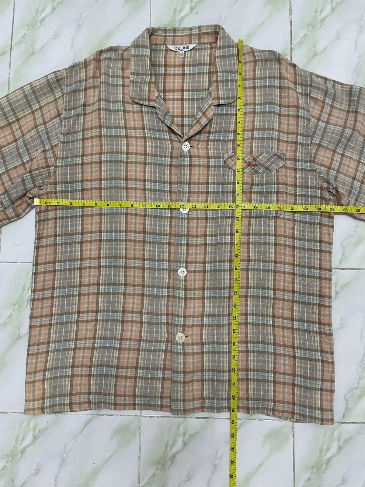 Celine Celine pajama Checked Button Up Shirt Size US L / EU 52-54 / 3 - 10 Thumbnail