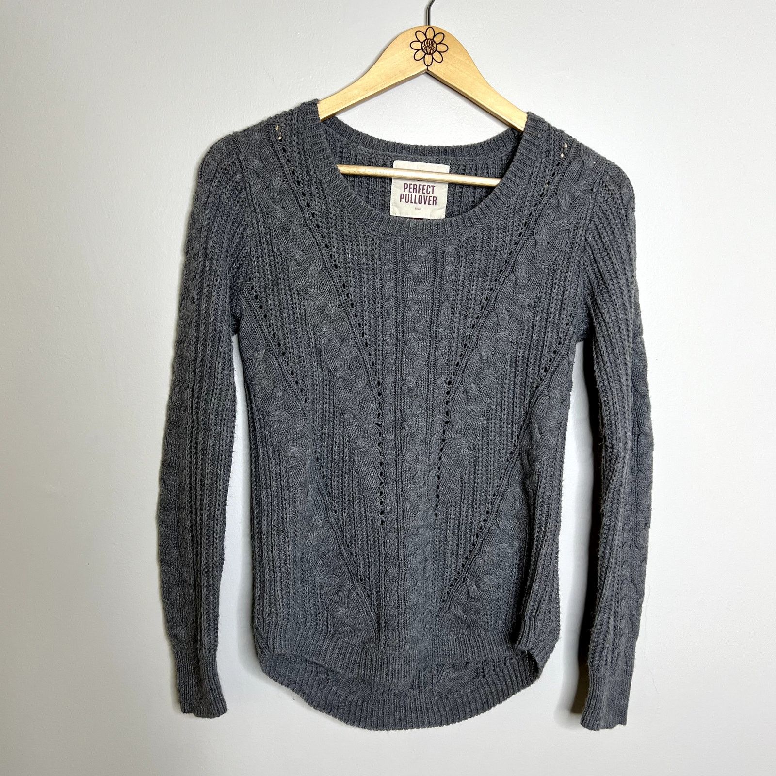 Other SO Gray Knitted Scoop Neck Sweater Size M / US 6-8 / IT 42-44 - 4 Thumbnail