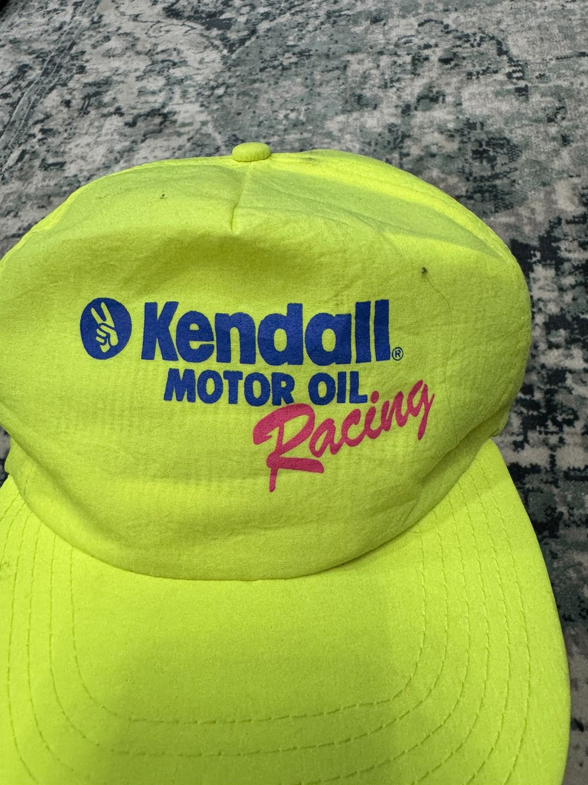 NASCAR × Vintage KENDALL MOTOR OIL RACING NEON YELLOW NYLON CAP Size ONE SIZE - 7 Thumbnail