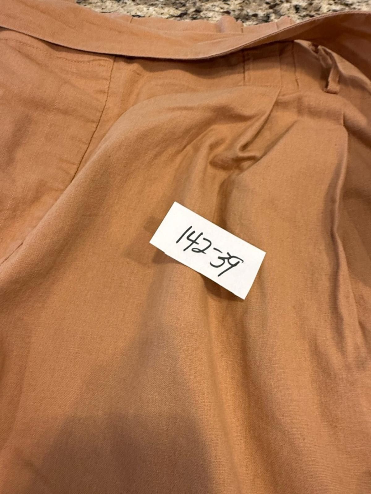Asos ASOS paper bag linen blend shorts light brown/ tan SZ 14 Size 36" / US 14 / IT 50 - 10 Thumbnail