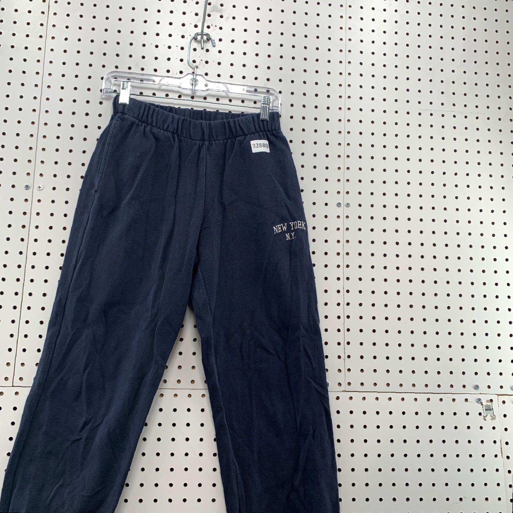 Vintage VINTAGE John Galt Sweatpants Womens One Size Navy Blue Fleece 25x28 NY NY Size 42" / US 20 - 4 Thumbnail