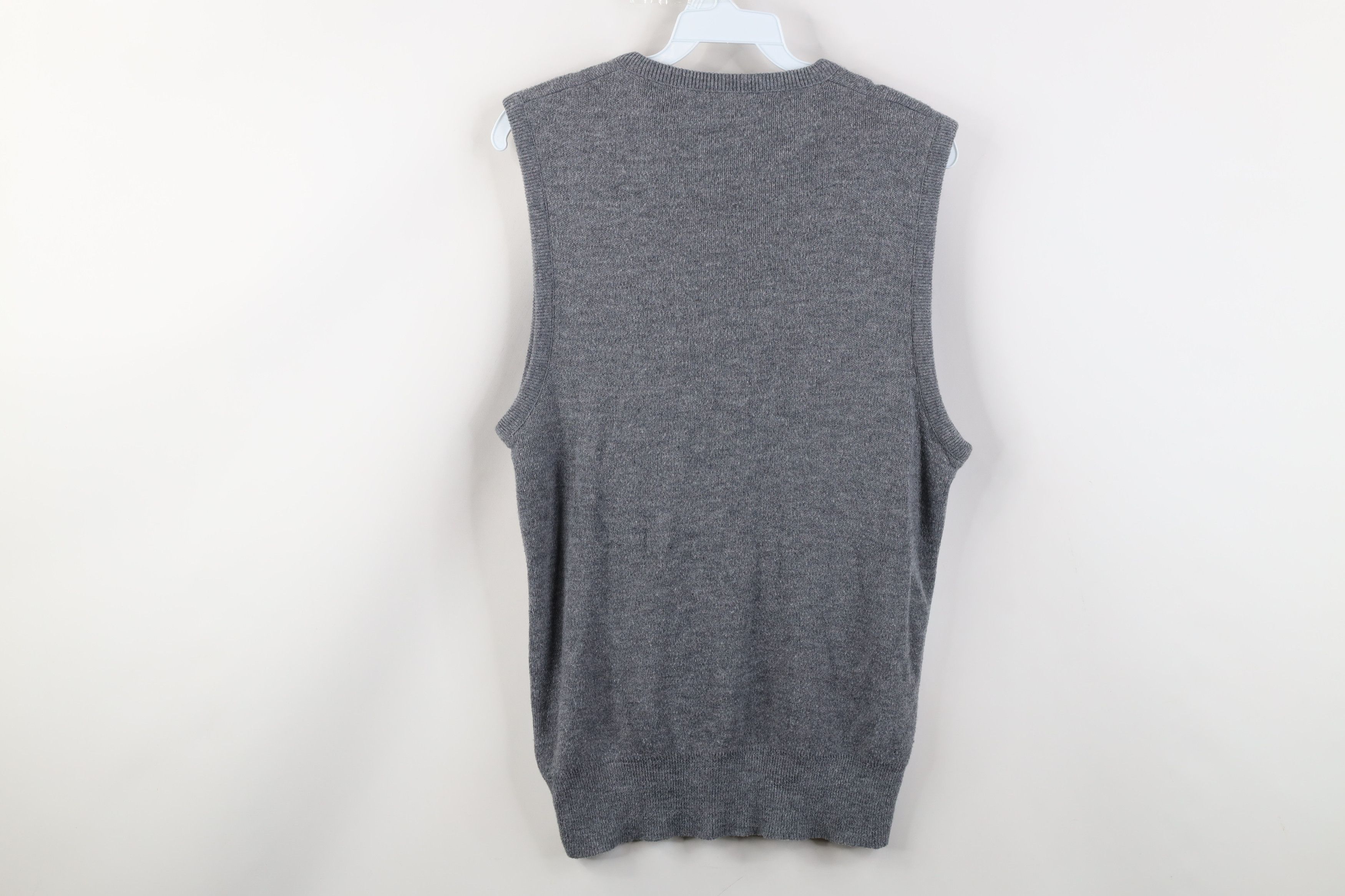 Vintage Vintage 70s Streetwear Knit V-Neck Sweater Vest Gray USA Size L / US 10 / IT 46 - 7 Thumbnail
